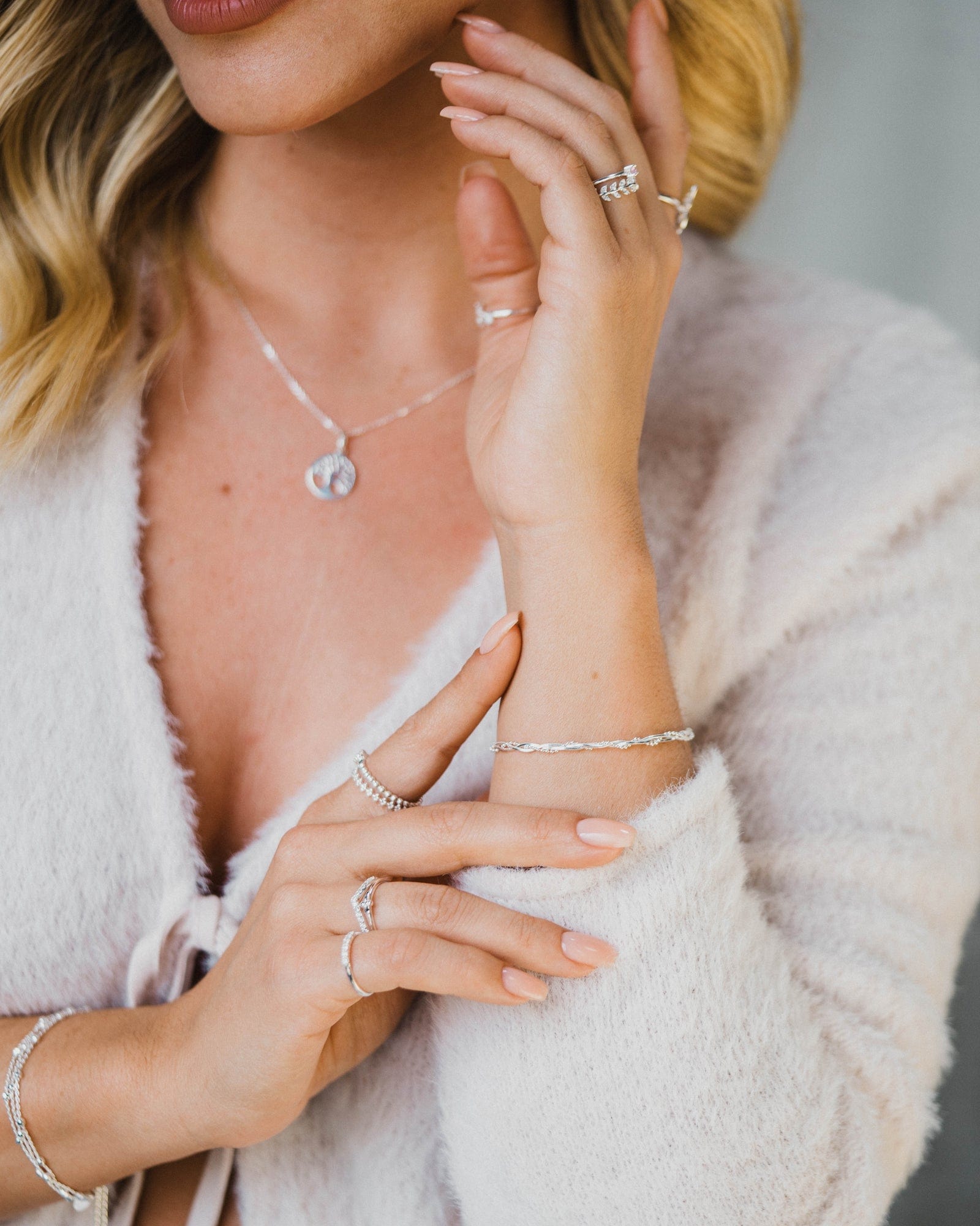 Sterling Silver Cubic Zirconia Wishbone Ring