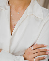 Small Sterling Silver and Cubic Zirconia Pendant