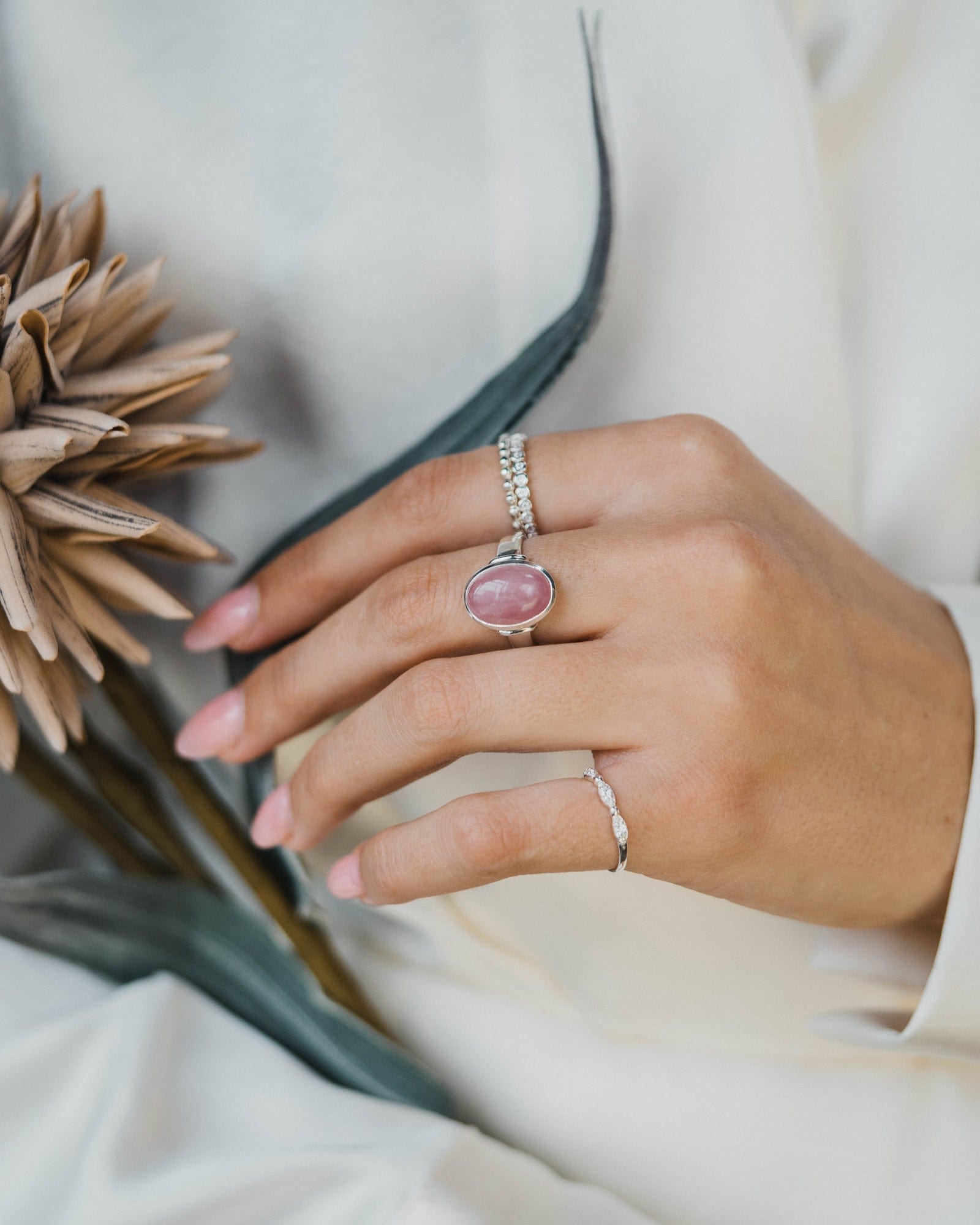 Sterling Silver and Cubic Zirconia 3 Stone Sweetie Ring