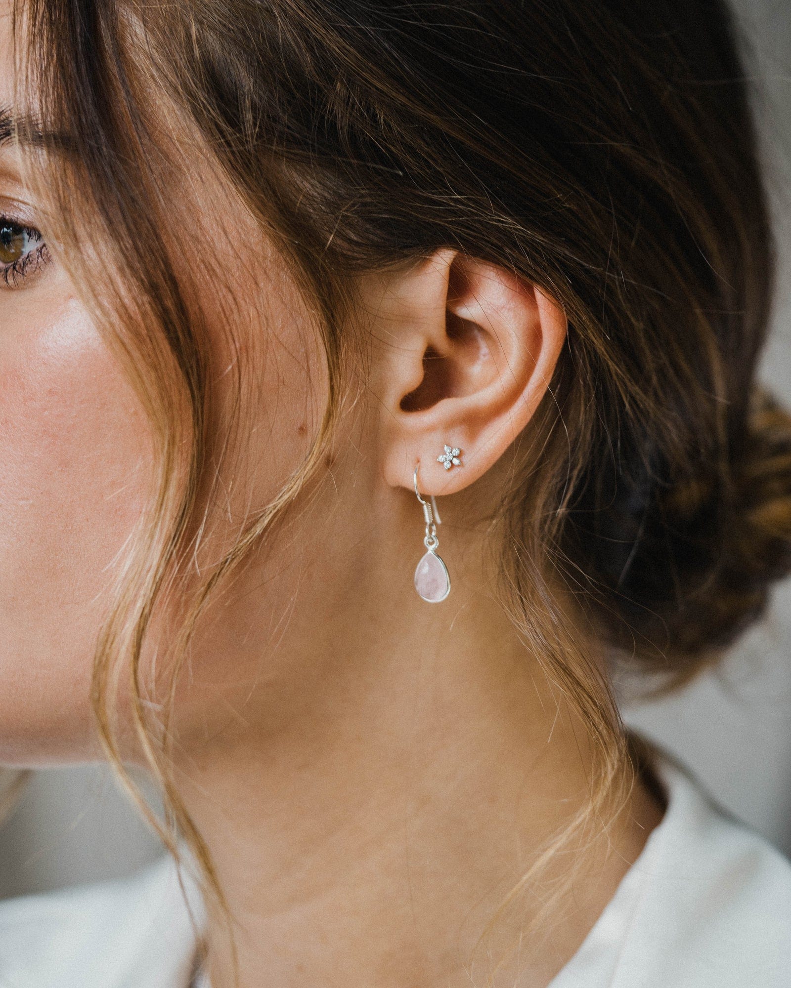 Sterling Silver and Gemstone Teardrop Earrings