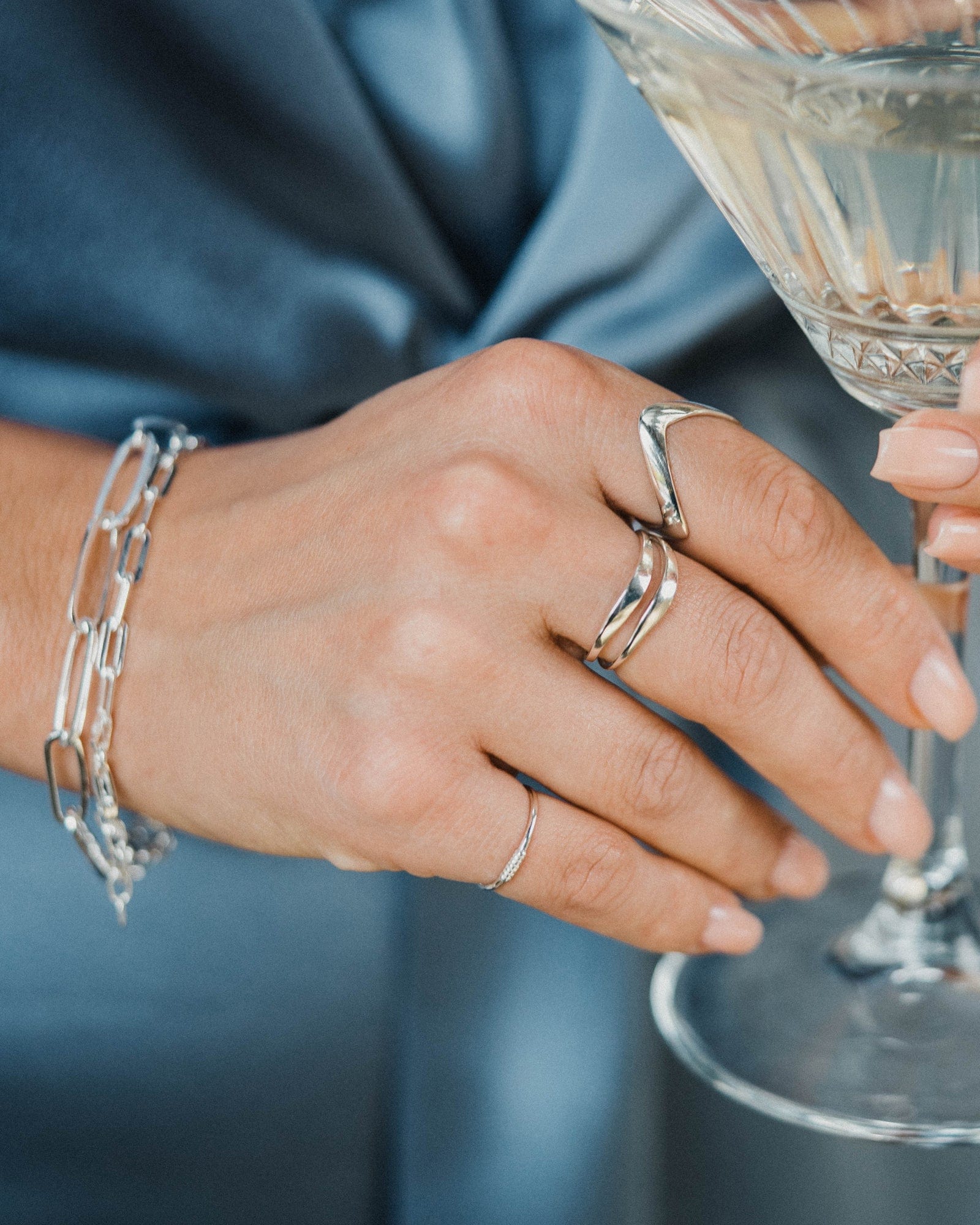Sterling Silver Organic Split Band Ring