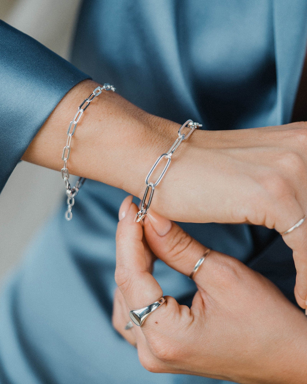 Sterling Silver Paperclip Link Bracelet