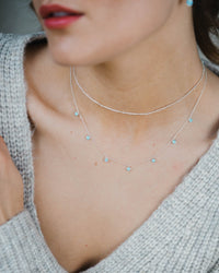 Sterling Silver and Blue Opal Charms Necklace