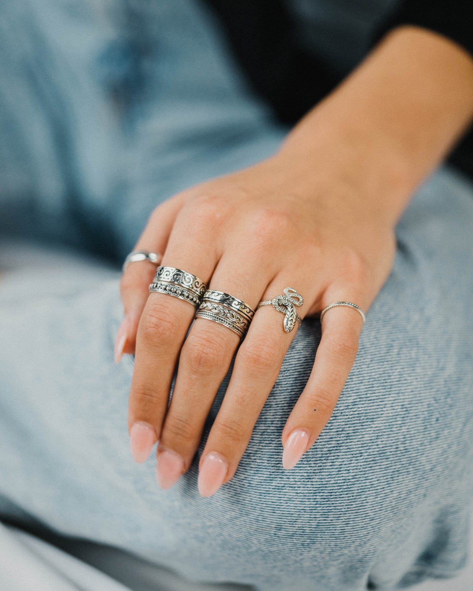 Sterling Silver  Herringbone Ring