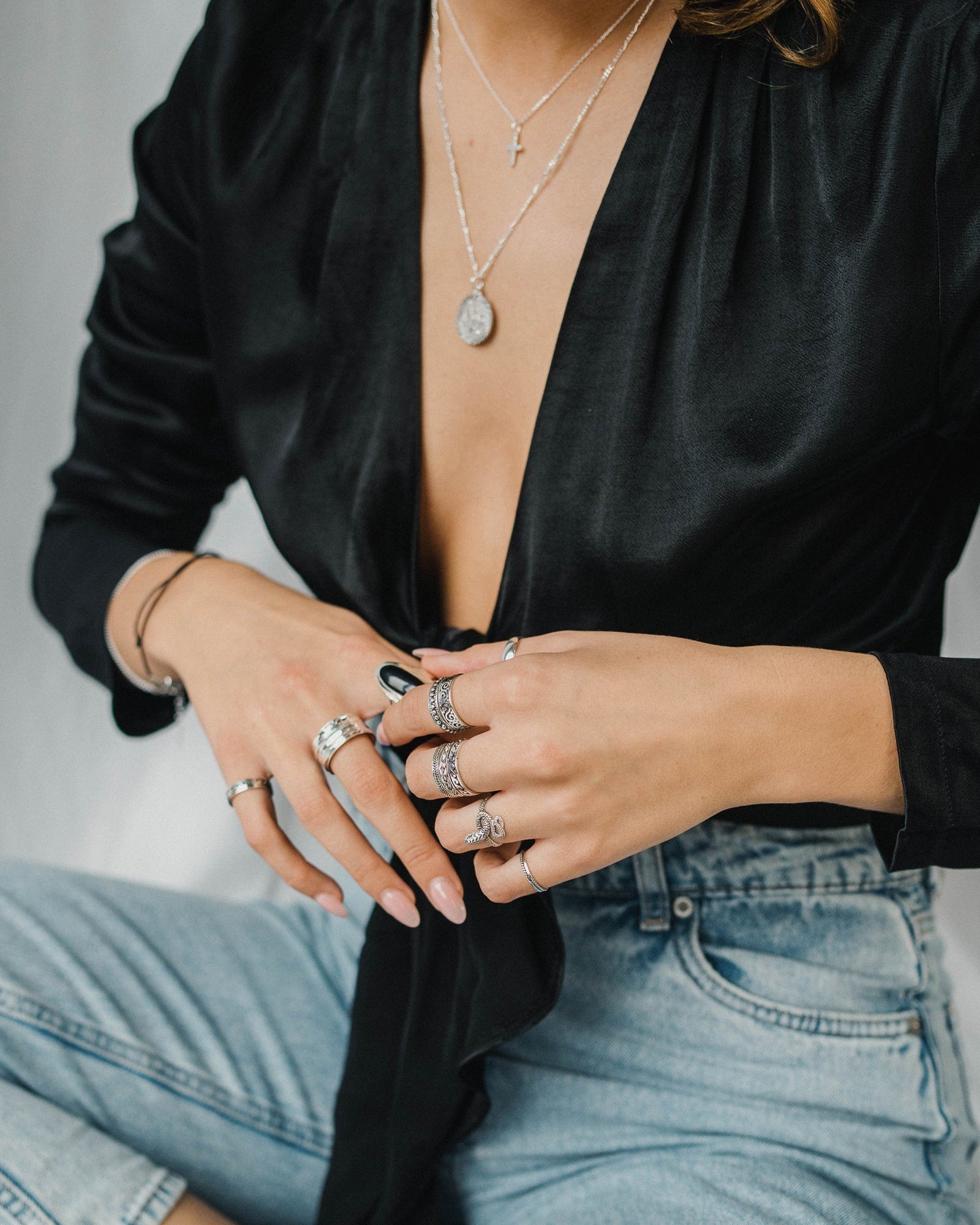 Sterling Silver  Dot Band Ring