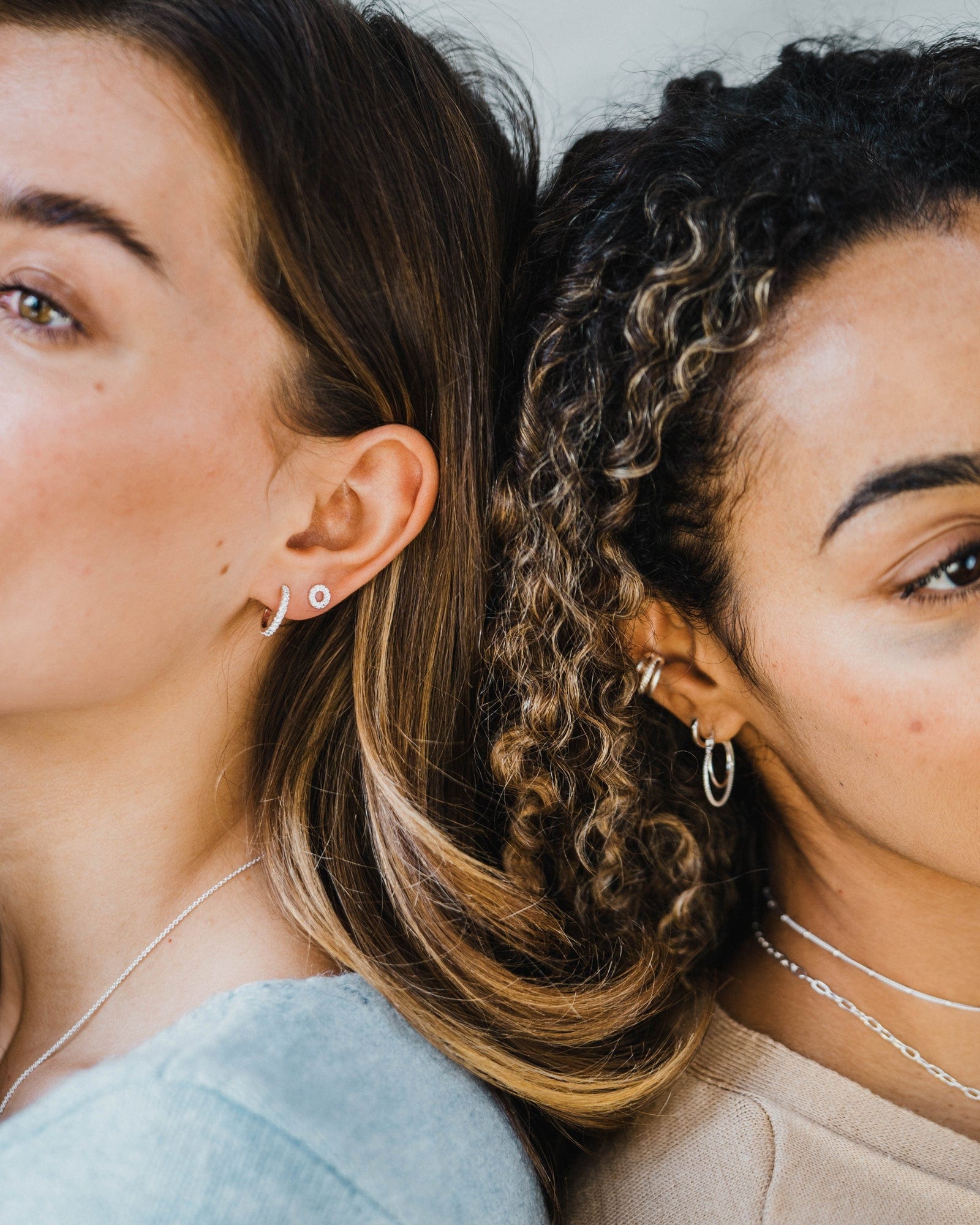 Sterling Silver and Cubic Zirconia 14mm Stud Hoops
