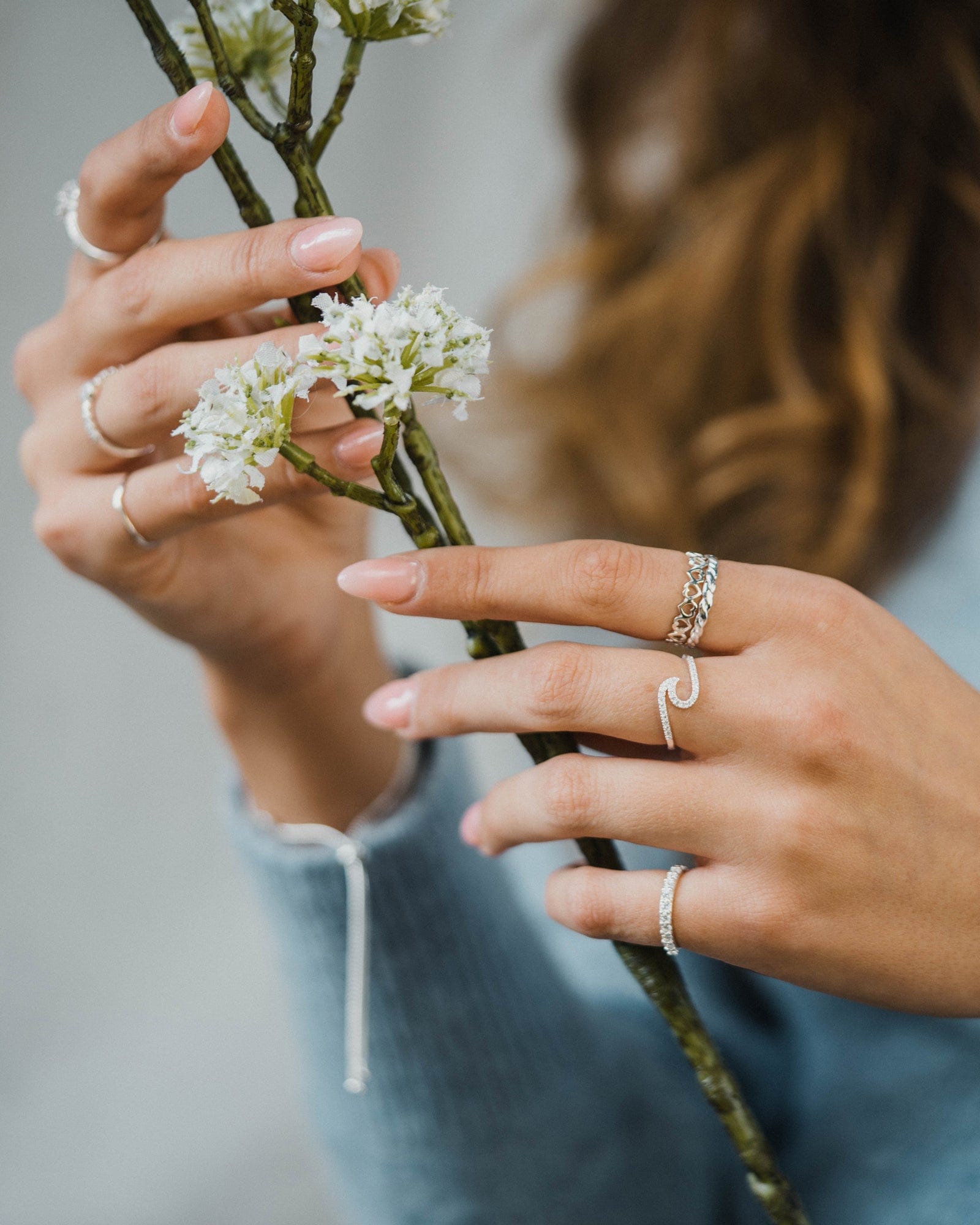 Sterling Silver Woven Strand Stacking Ring