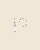 Sterling Silver 10mm Hoops with Mini Star Charm