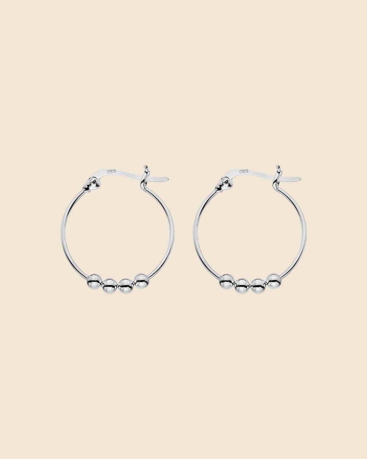 Sterling Silver 20mm Hinged Ball Hoops