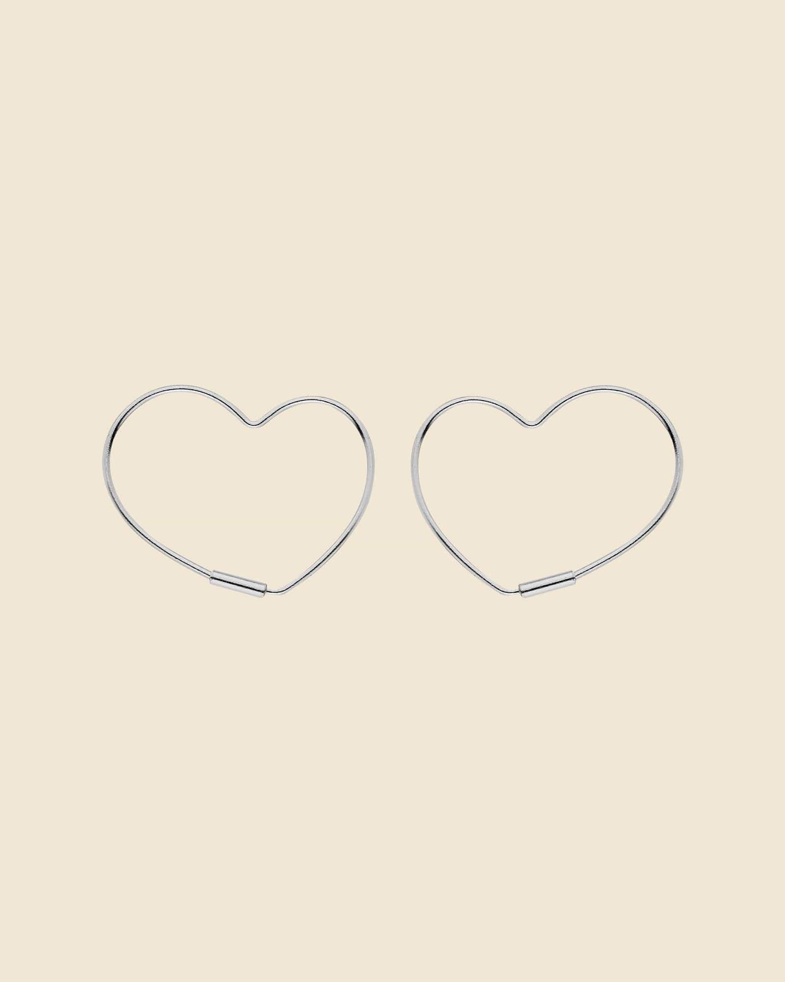 Sterling Silver Fine Heart Hoops