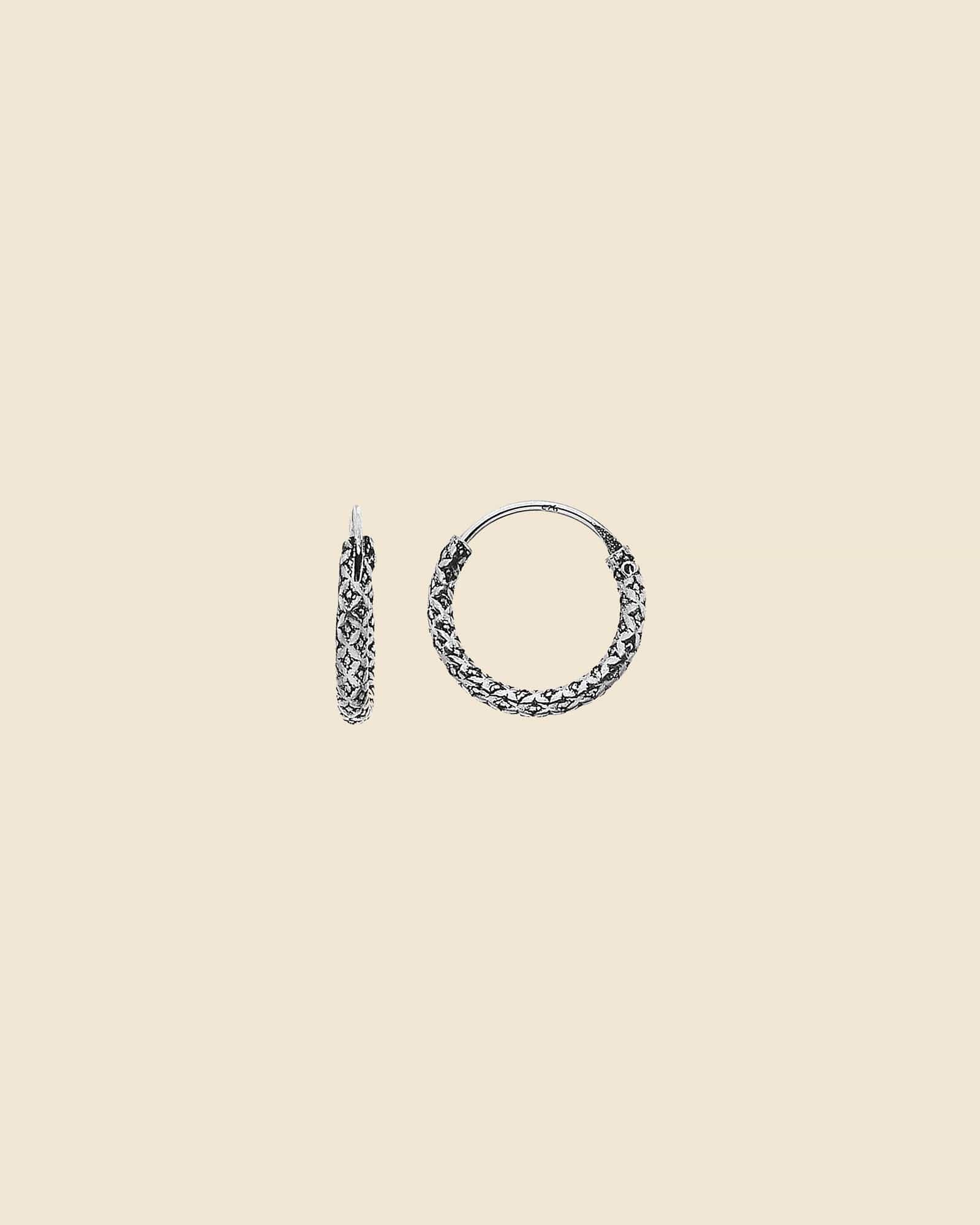 Sterling Silver 10mm  Pattern Hoops