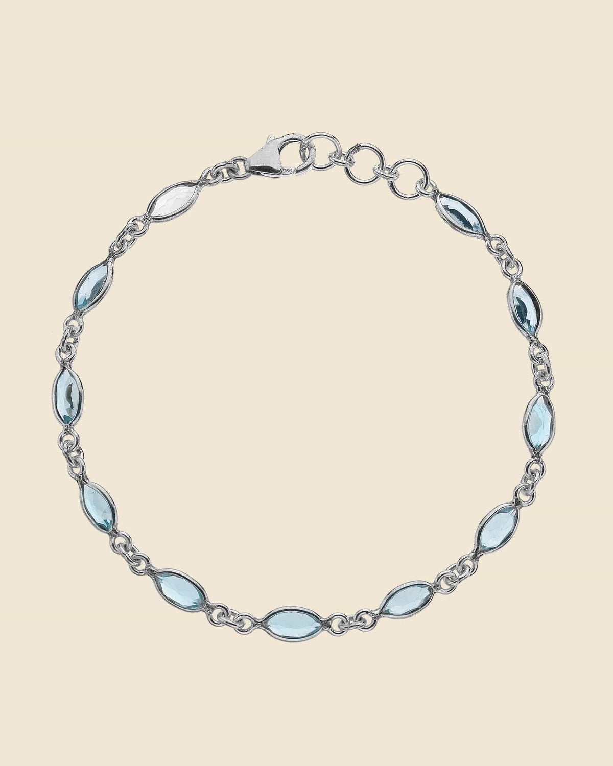 Sterling Silver and Gemstone Marquise Bracelet
