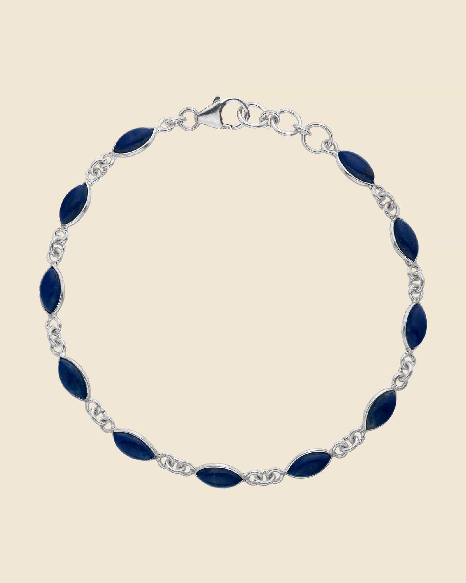 Sterling Silver and Gemstone Marquise Bracelet