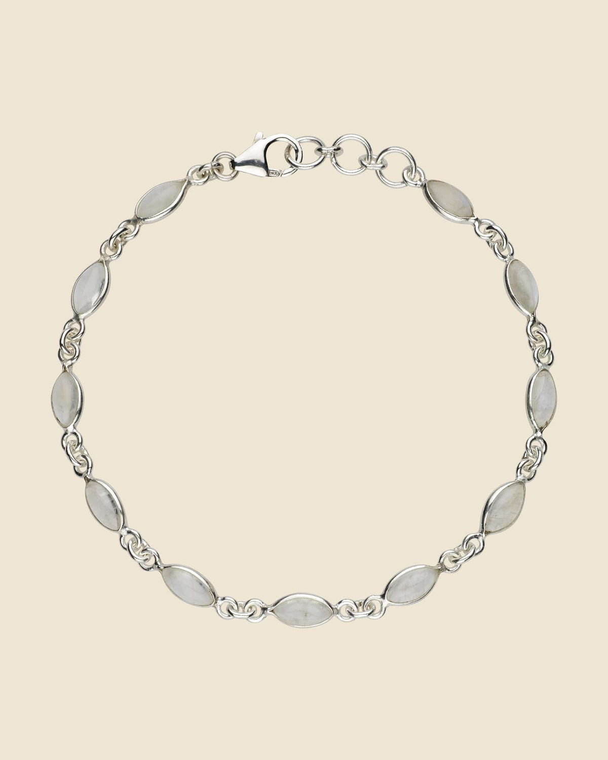 Sterling Silver and Gemstone Marquise Bracelet