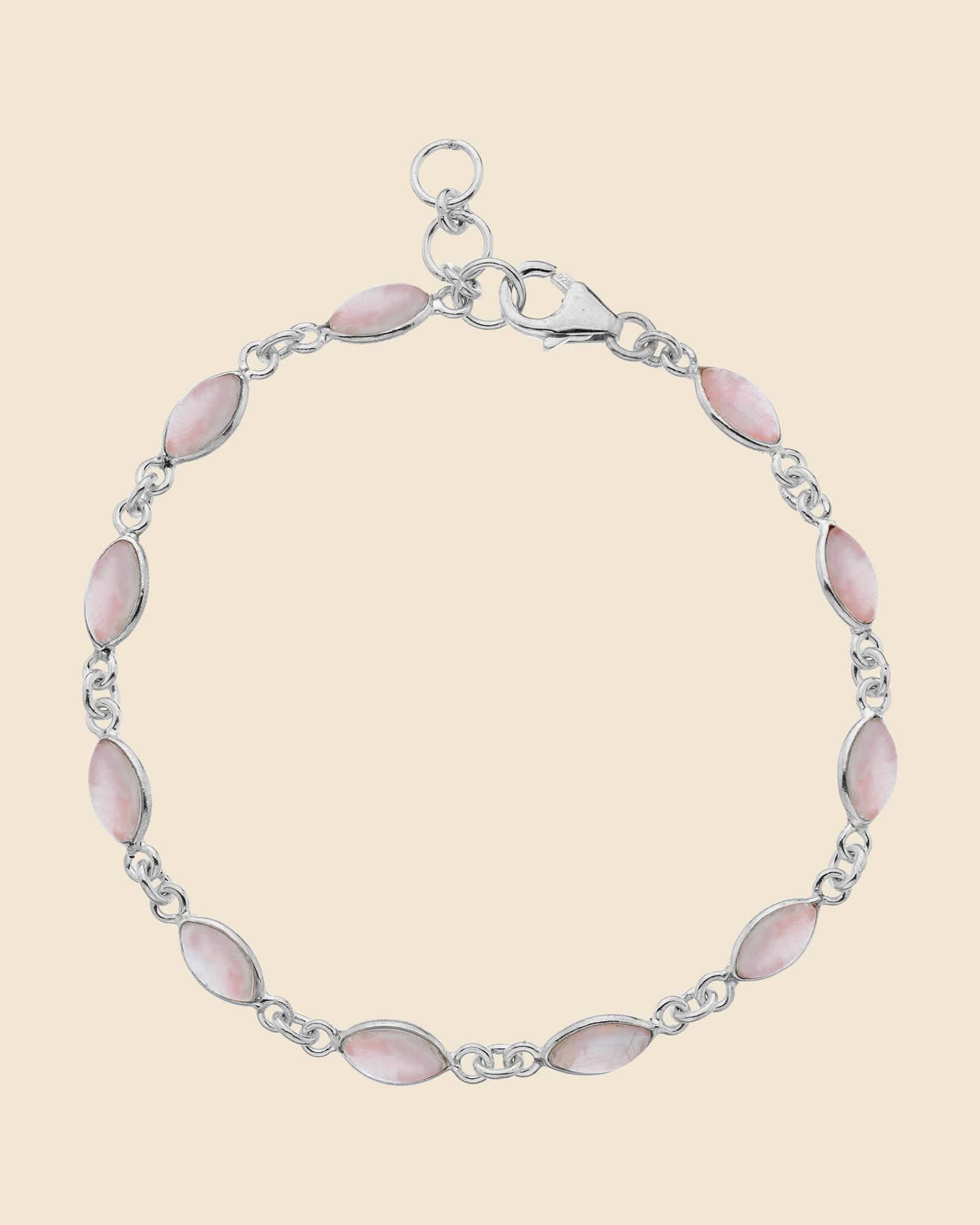Sterling Silver and Gemstone Marquise Bracelet
