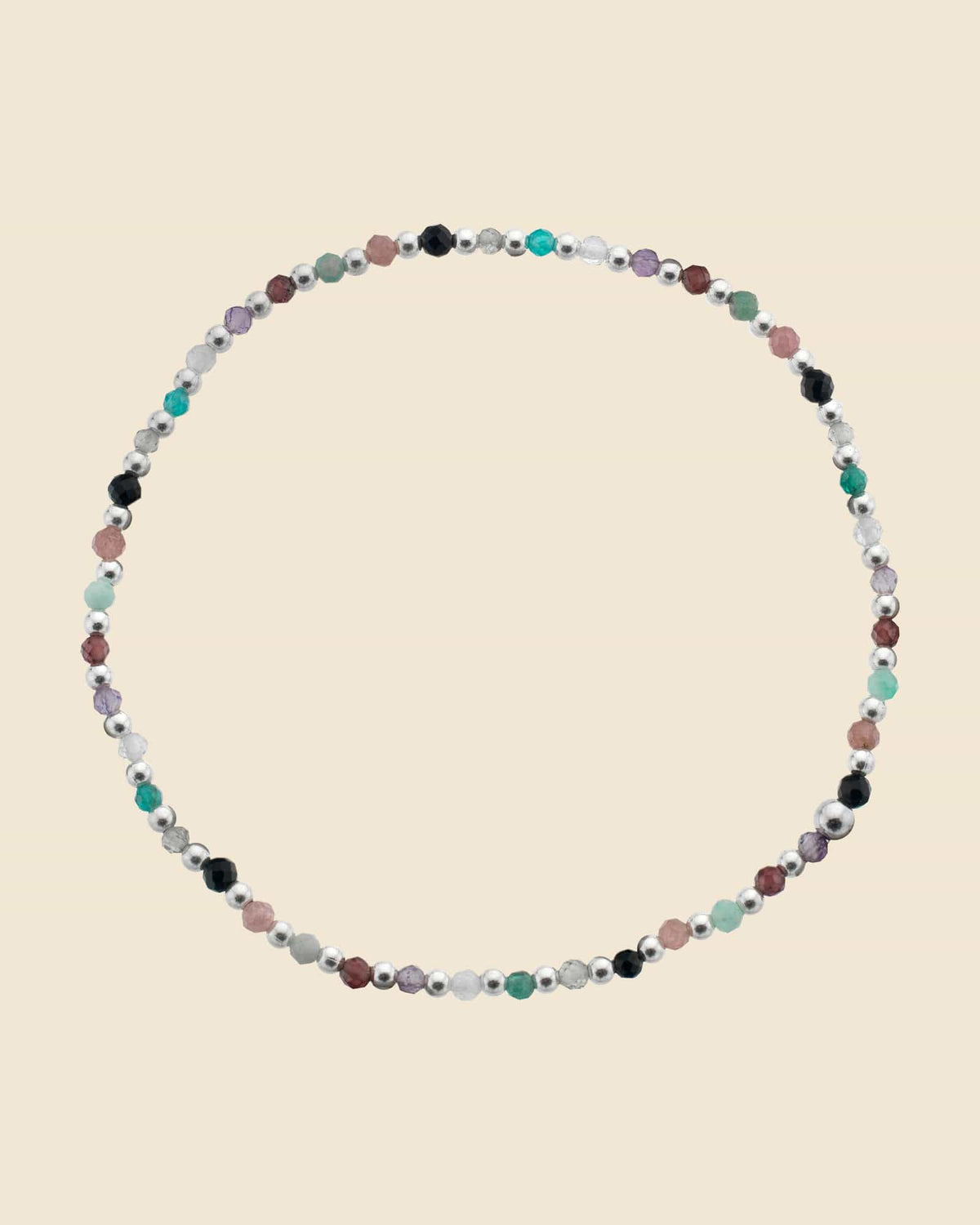 Sterling Silver and Gemstone Beaded Bracelet