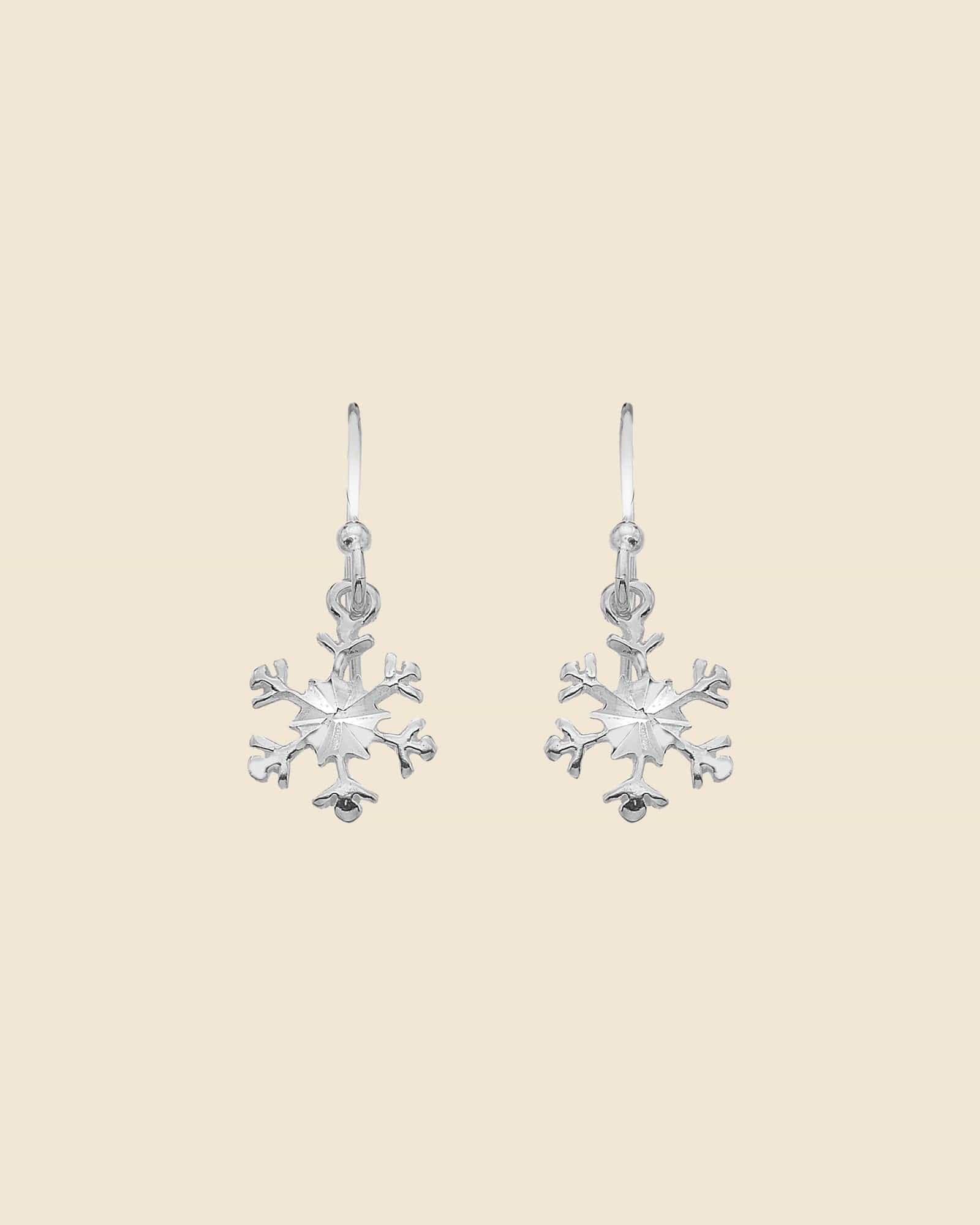 Sterling Silver Snowflake Drop Earrings