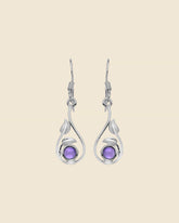 Sterling Silver and Gemstone Leaf Teardrop Earrings