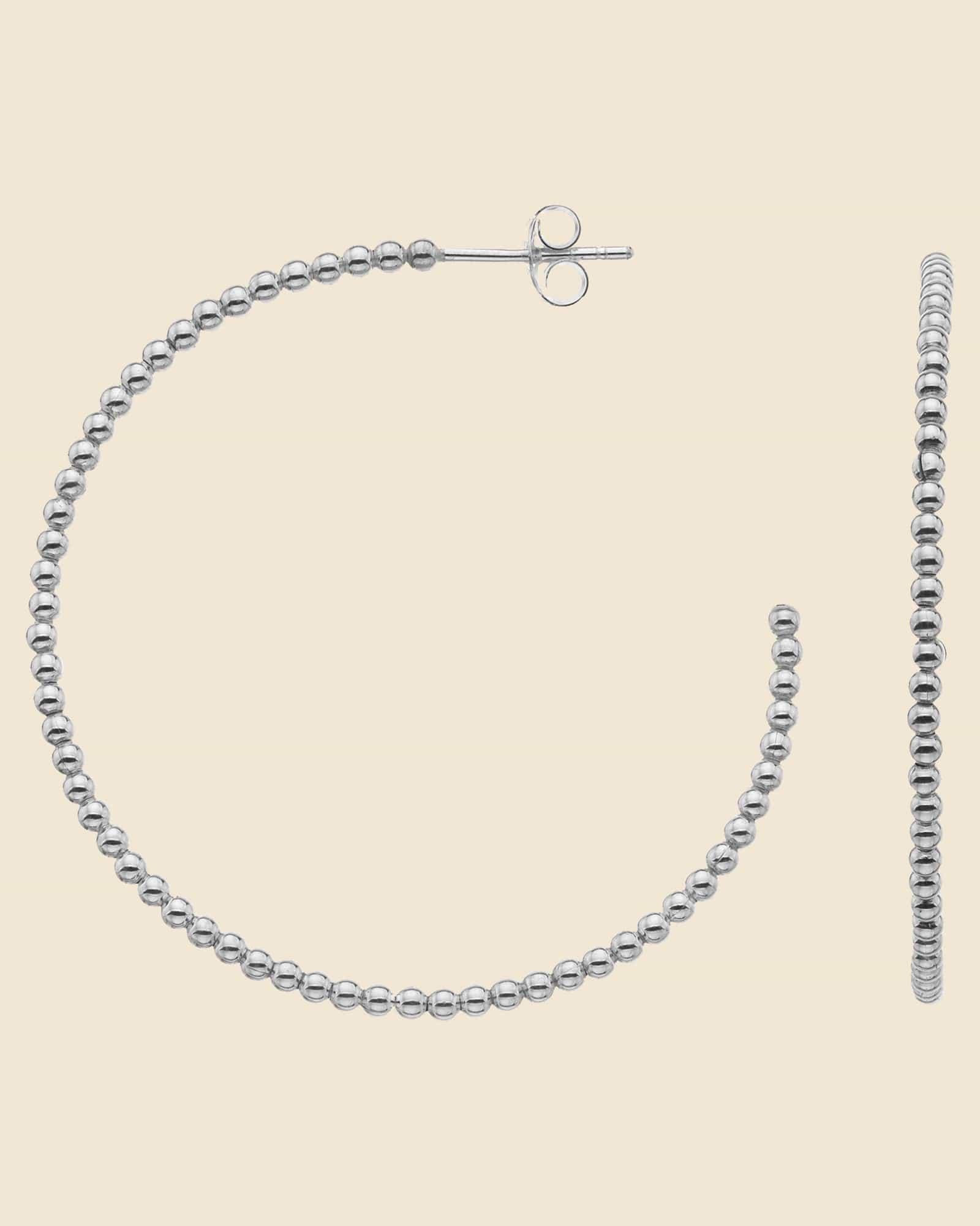 Sterling Silver 40mm Bobble Hoops
