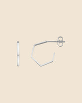 Sterling Silver Hexagon Hoops