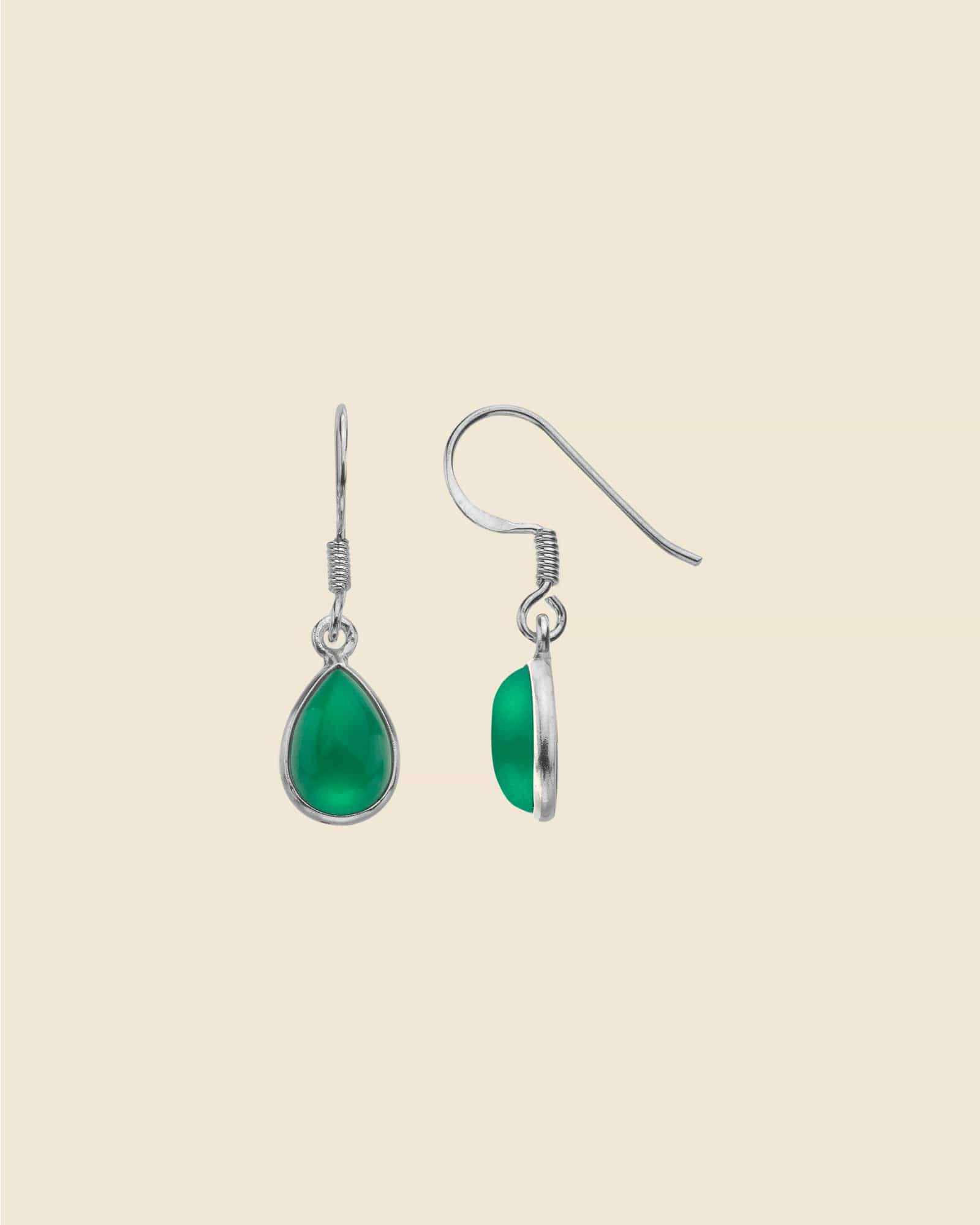 Sterling Silver and Gemstone Teardrop Earrings