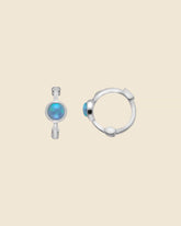 Sterling Silver Huggie Hoops With Opal Detail