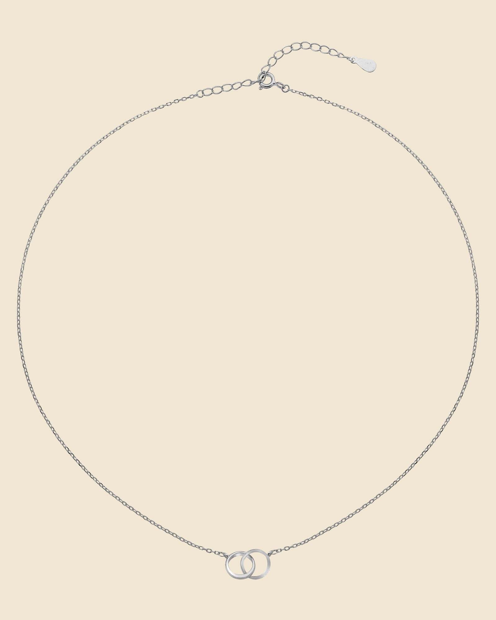 Sterling Silver Simple Lovers Link Necklace