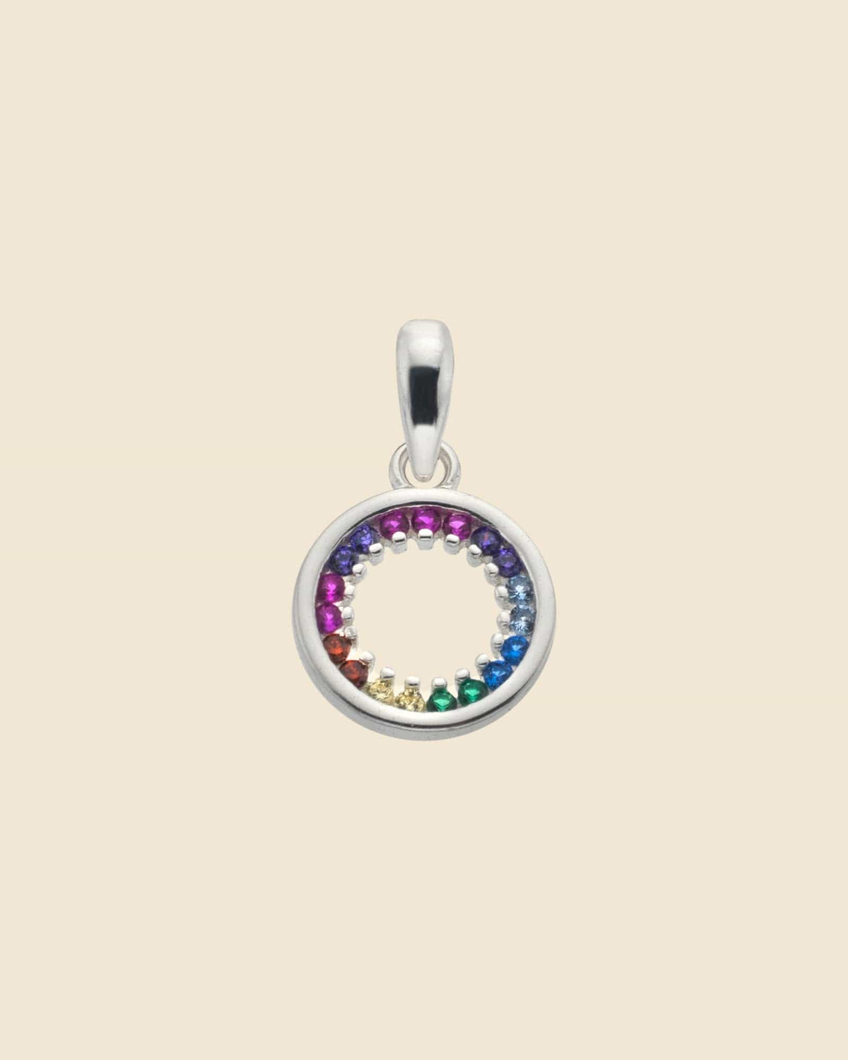 Sterling Silver and Cubic Zirconia Circle Pendant