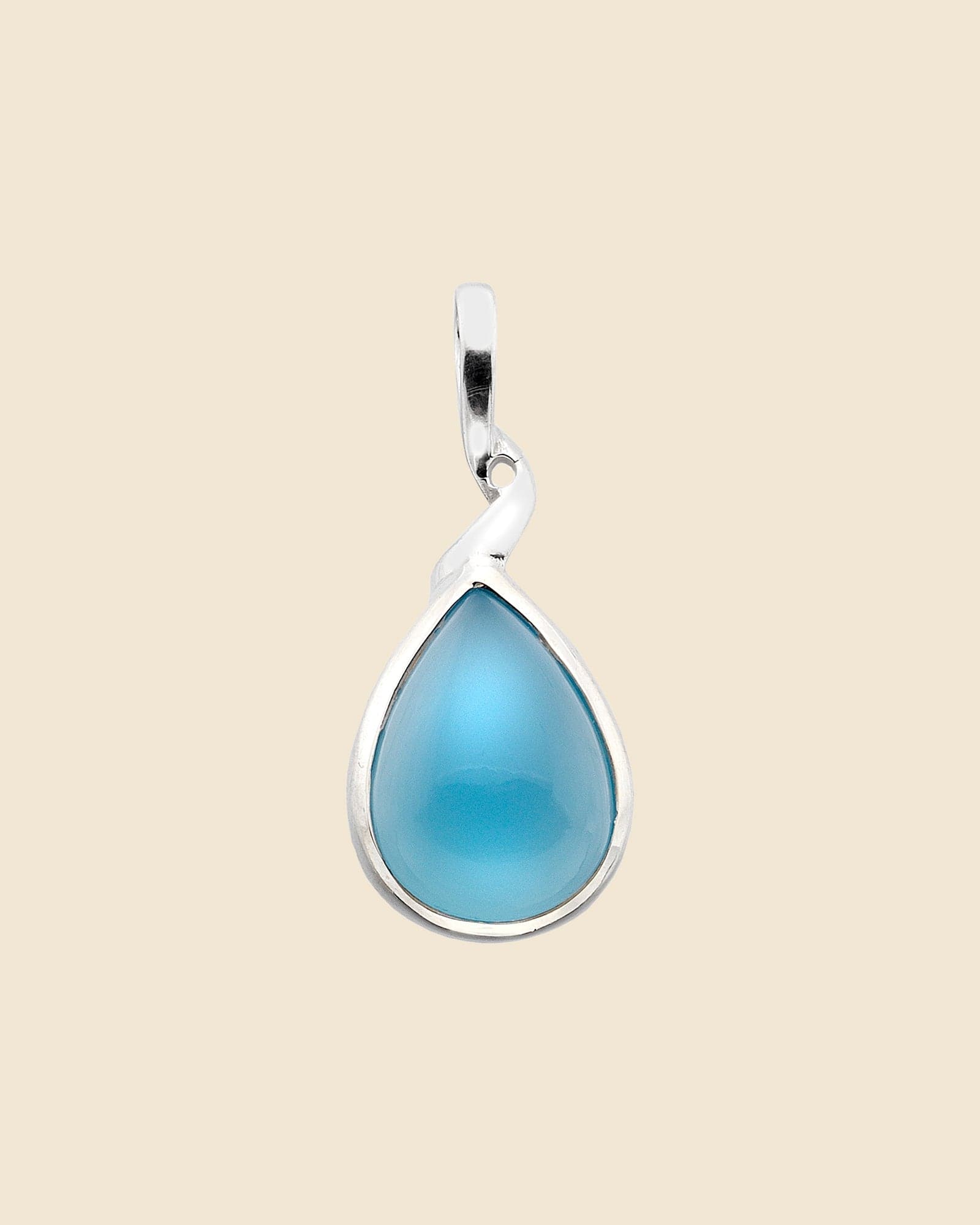 Sterling Silver and Gemstone Twisted Teardrop Pendant