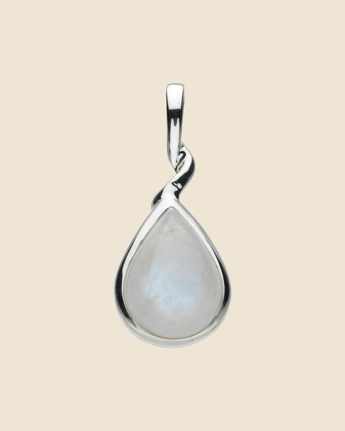 Sterling Silver and Gemstone Twisted Teardrop Pendant