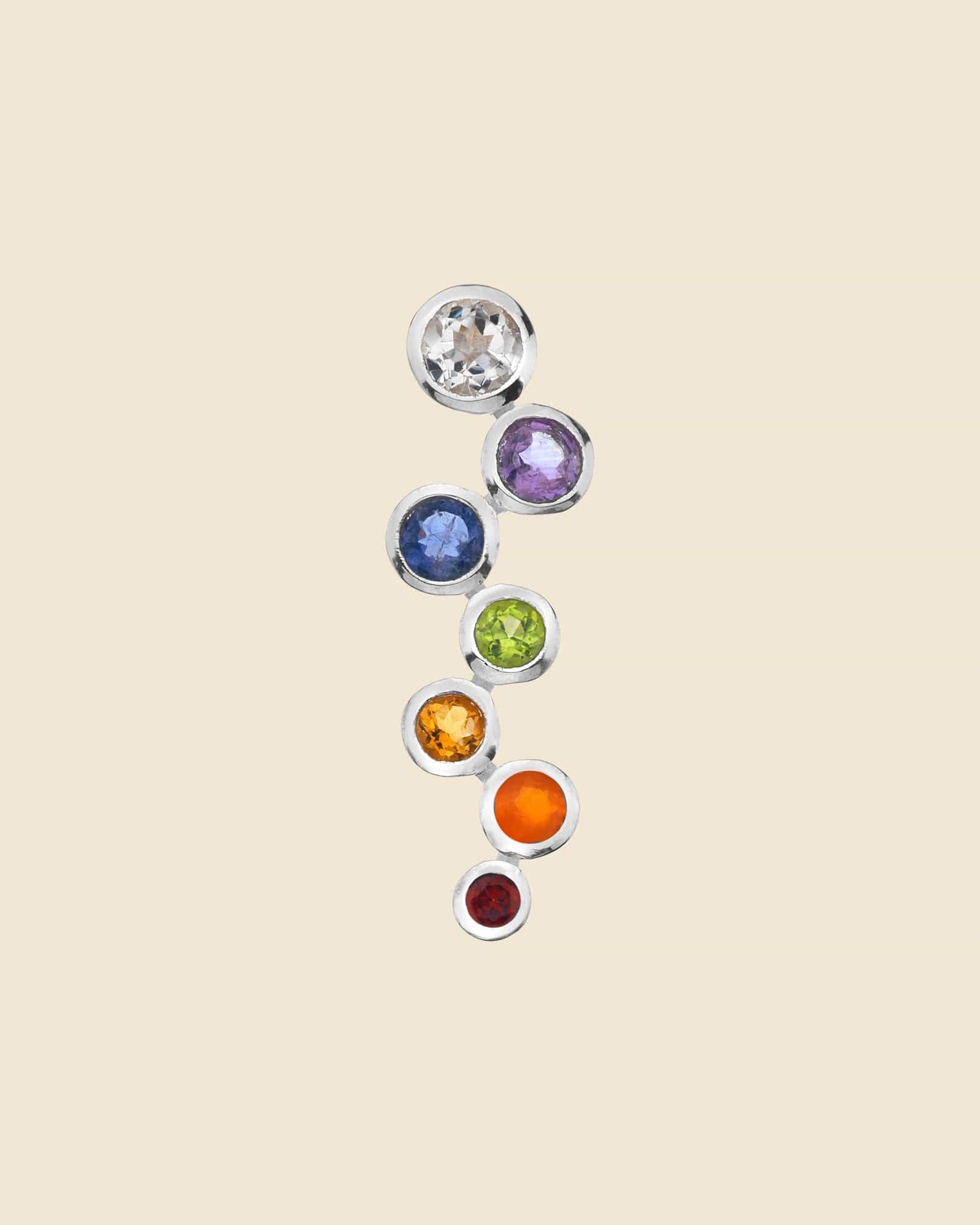 Sterling Silver and Mixed Stone Bubble Pendant