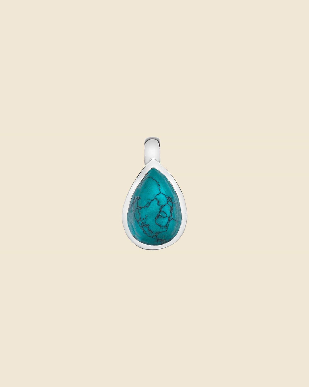 Sterling Silver and Gemstone Small Teardrop Pendant