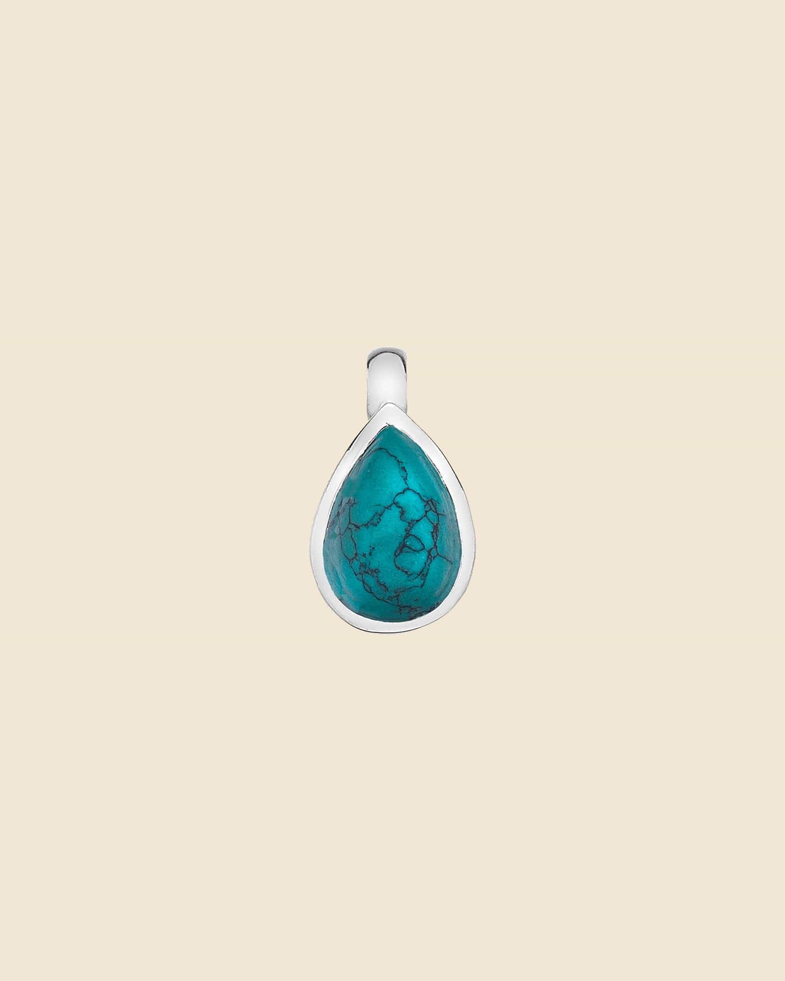 Sterling Silver and Gemstone Small Teardrop Pendant