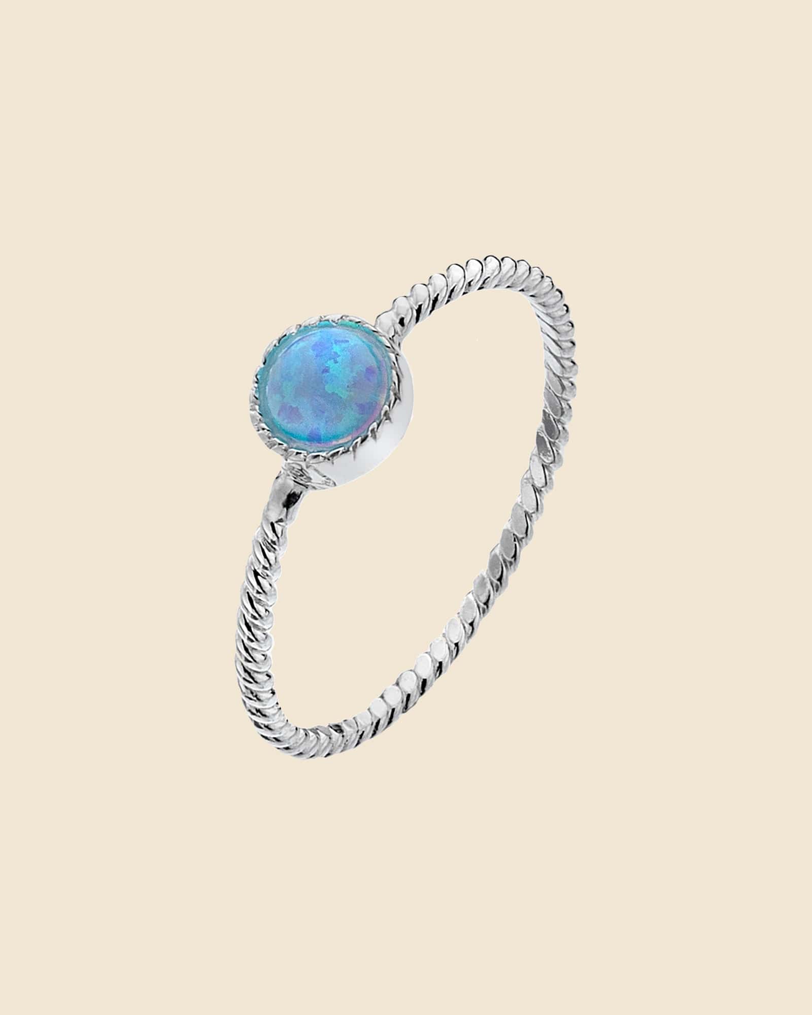 Sterling Silver and Blue Opal Cupcake Ring