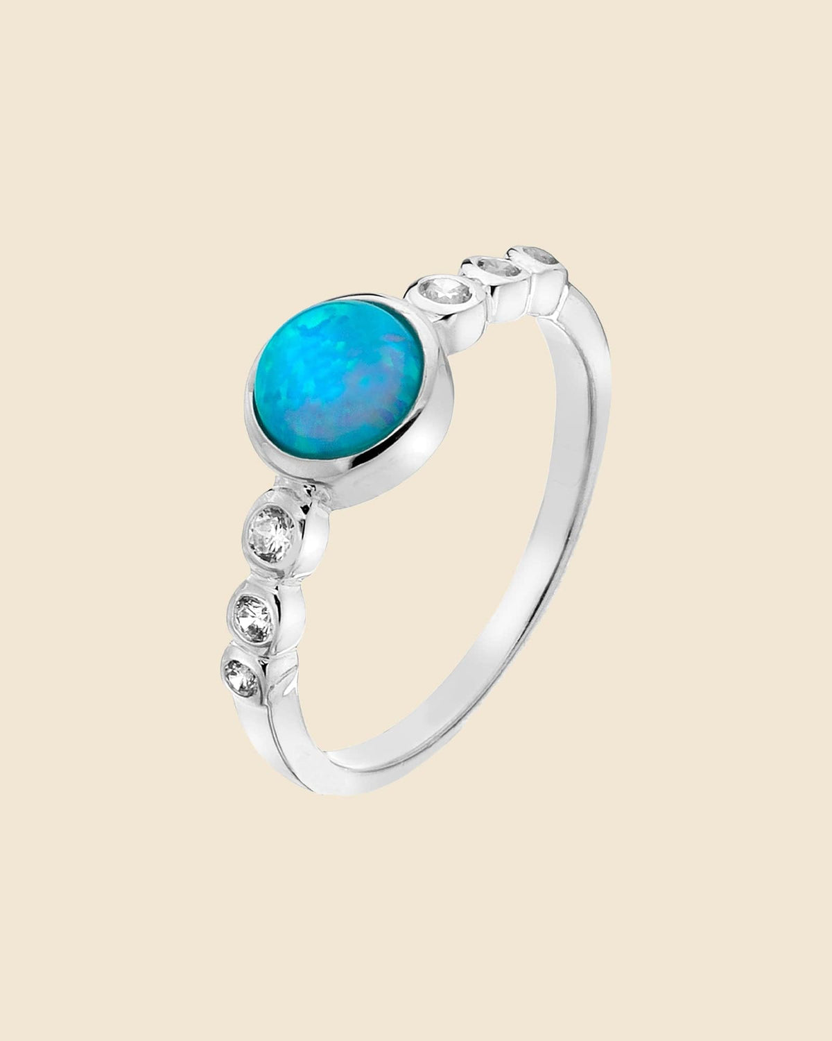 Sterling Silver Blue Opal Jasmine Ring