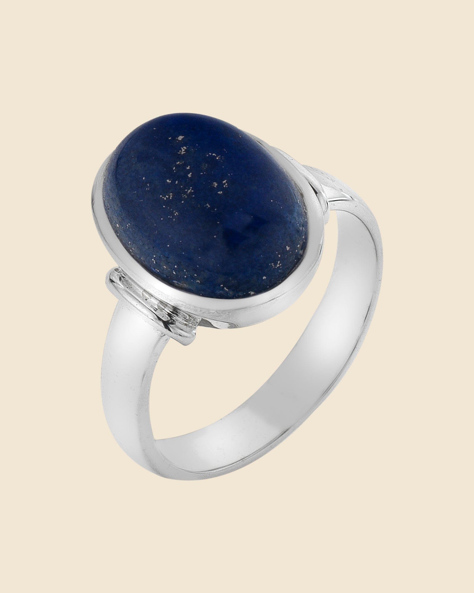 Sterling Silver and Oval Gemstone Ring