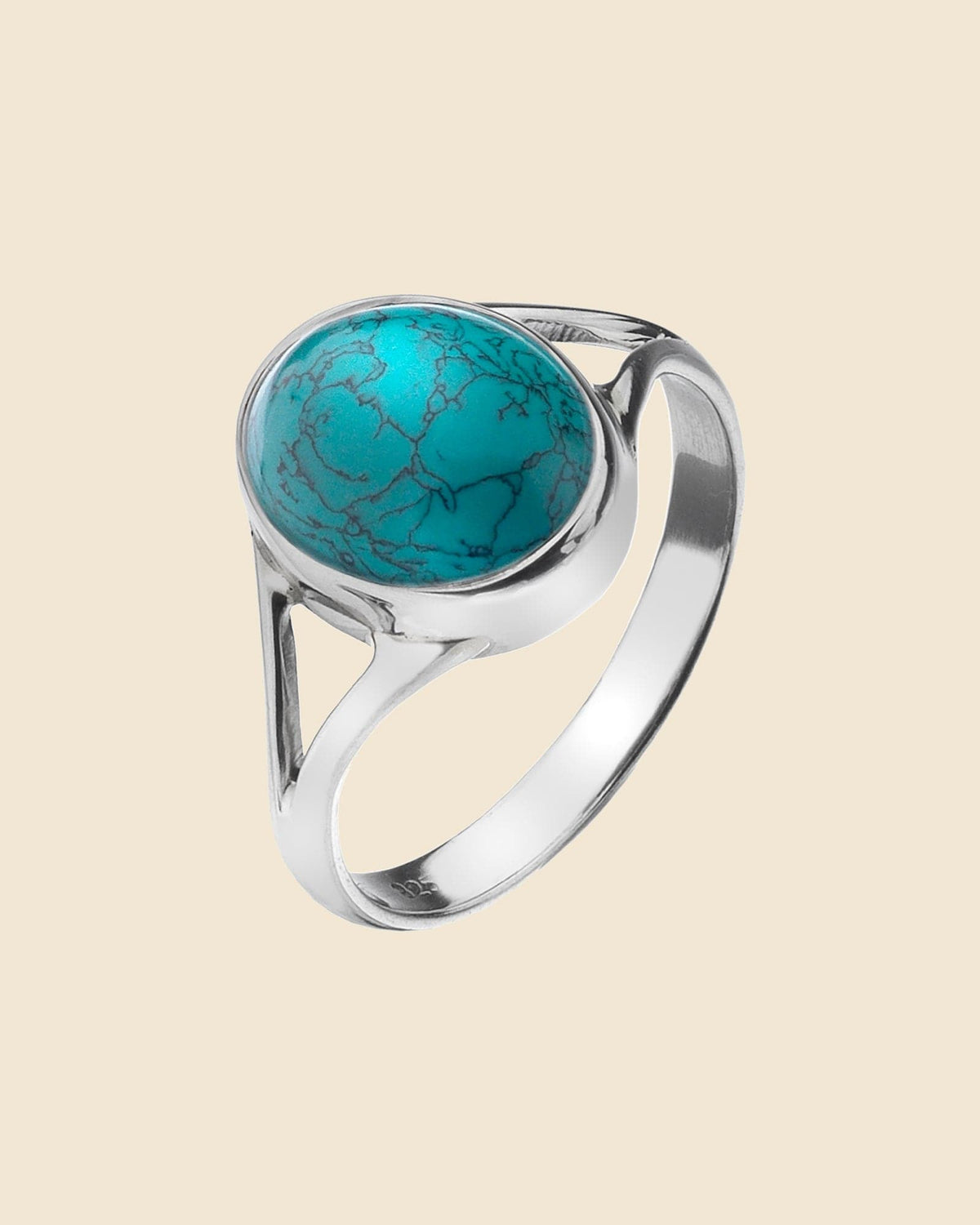 Sterling Silver Split Shank Gemstone Ring