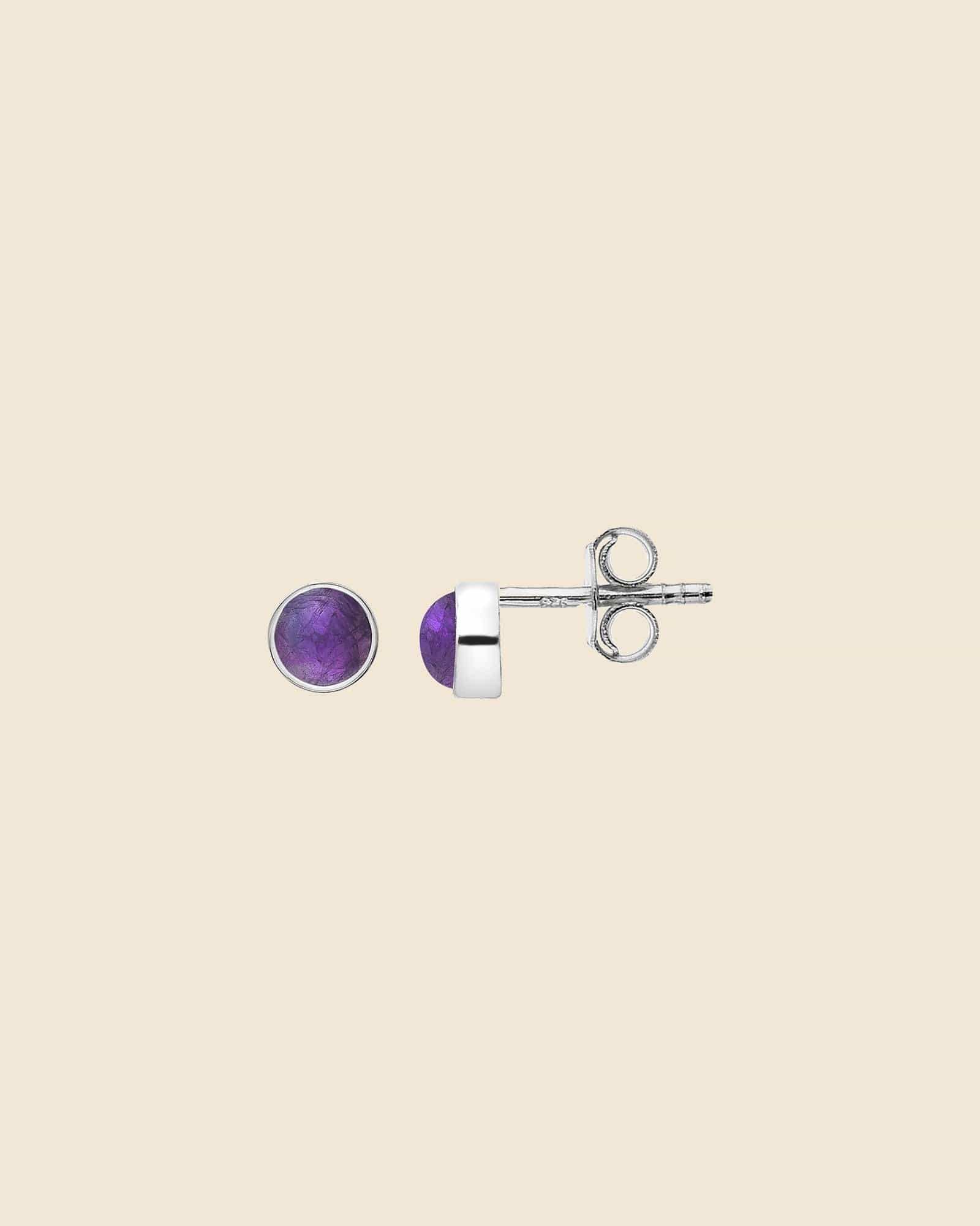 Sterling Silver 5mm Round Gemstone Studs