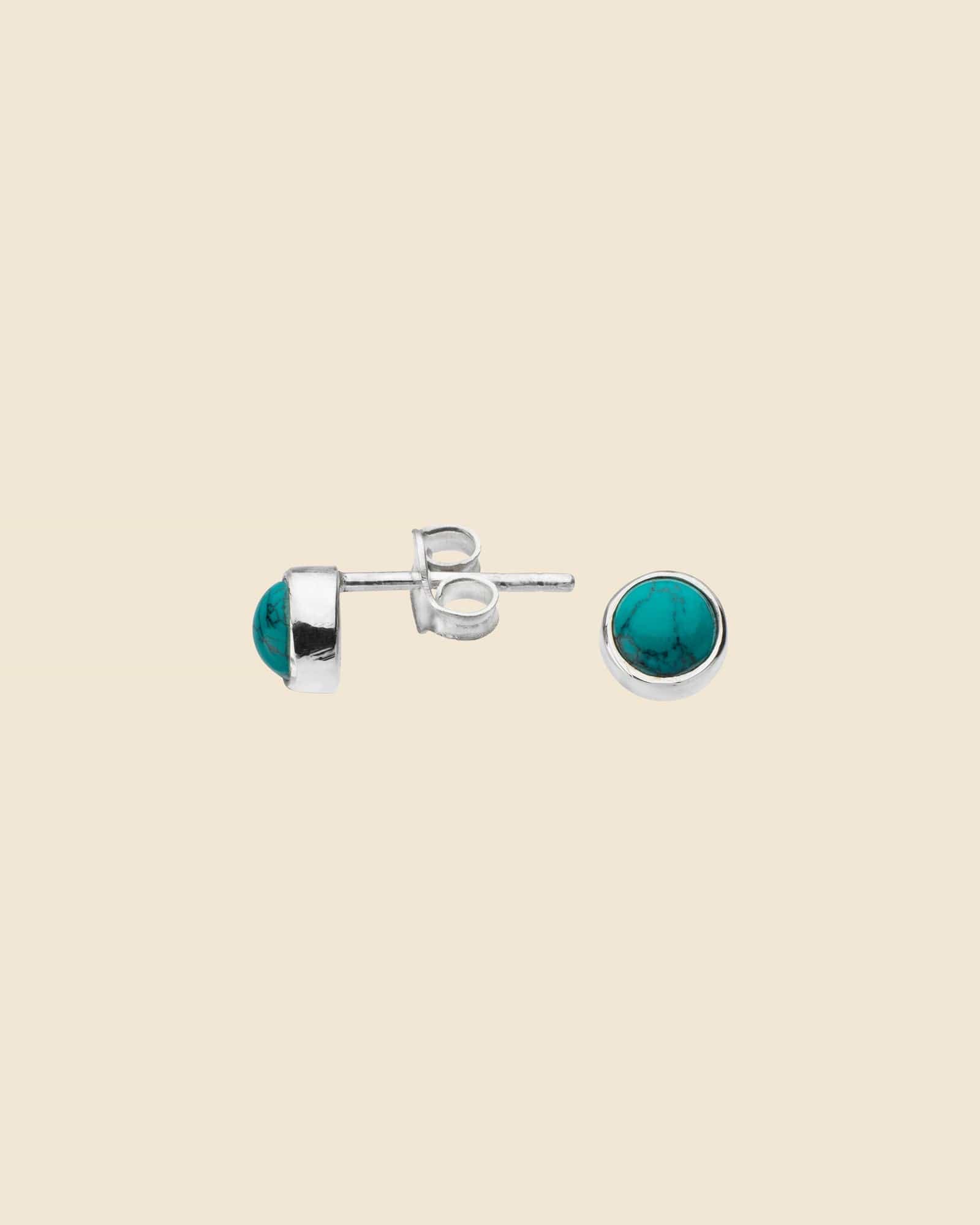 Sterling Silver 5mm Round Gemstone Studs