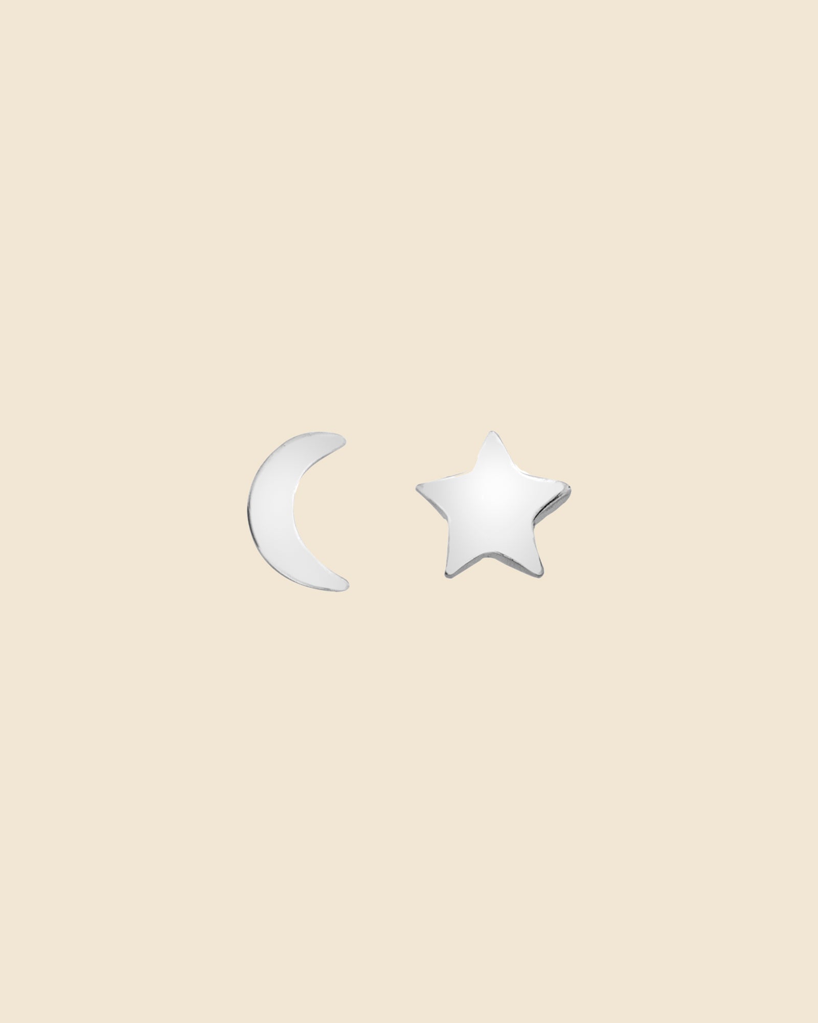 Star & Moon Studs - Silver main image 1