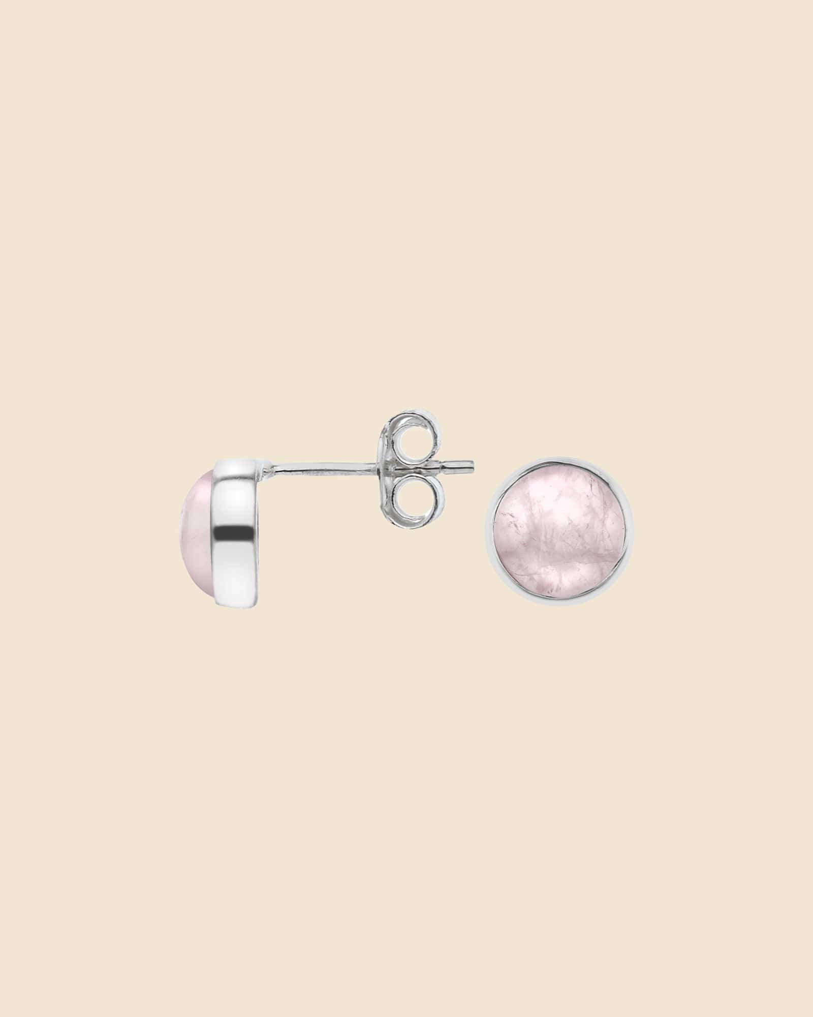 Sterling Silver 8mm Round Gemstone Studs