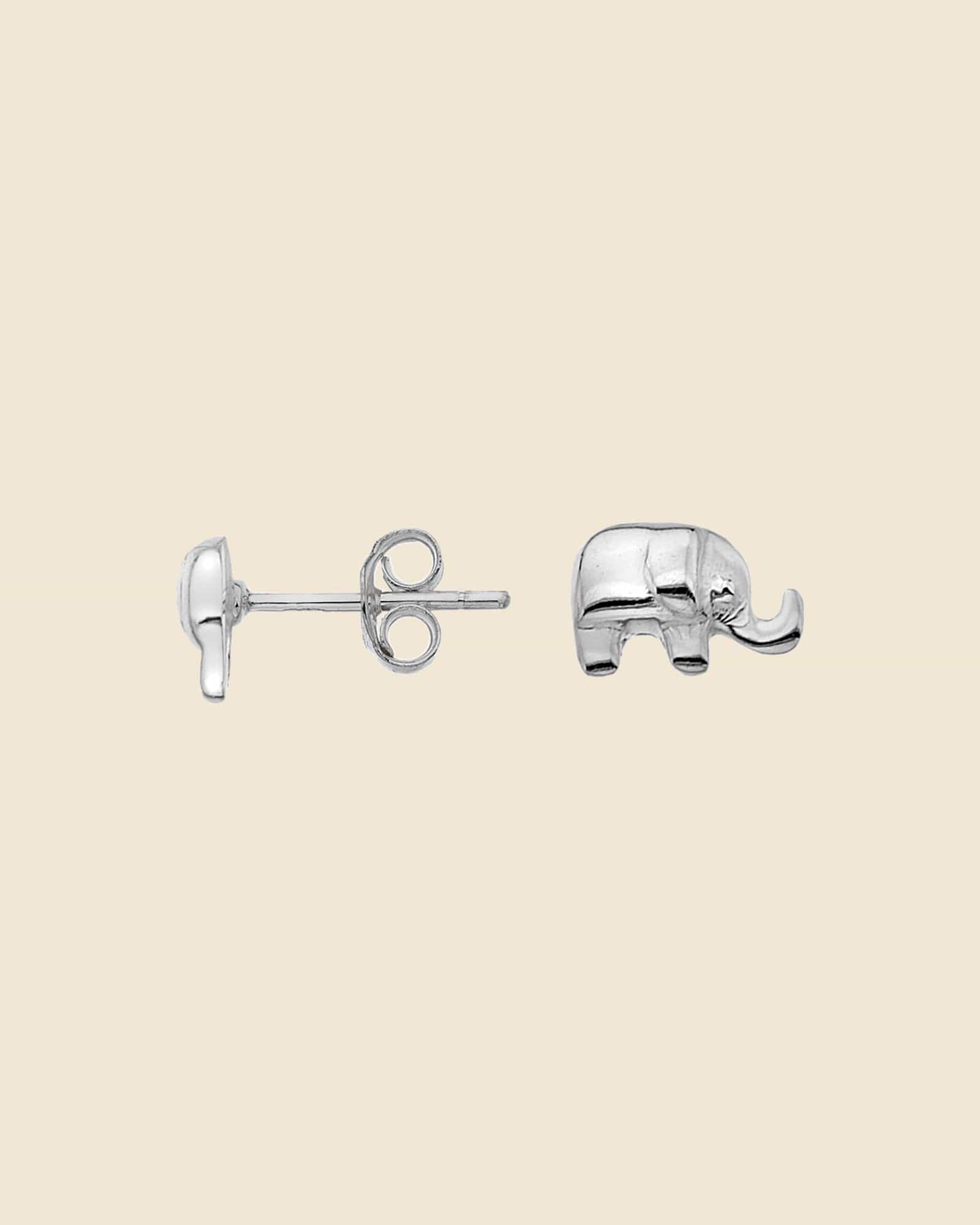 Sterling Silver Tiny Elephant Studs