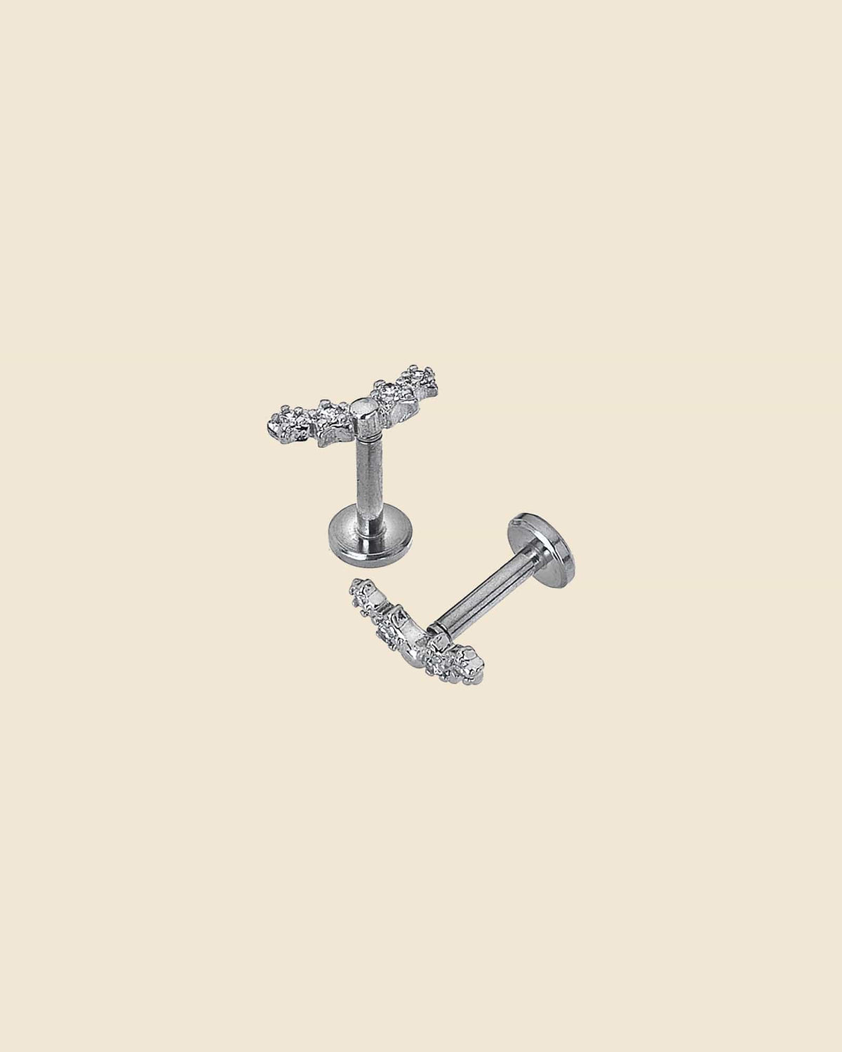 Surgical Steel and Crystal Pave Star Labret