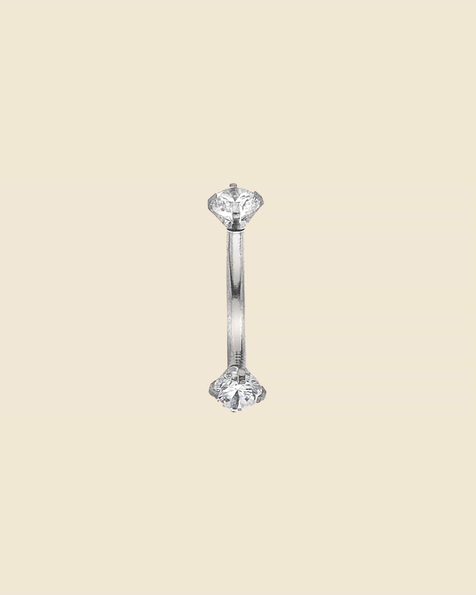 Surgical Steel Claw-Set Crystal Curved Barbell
