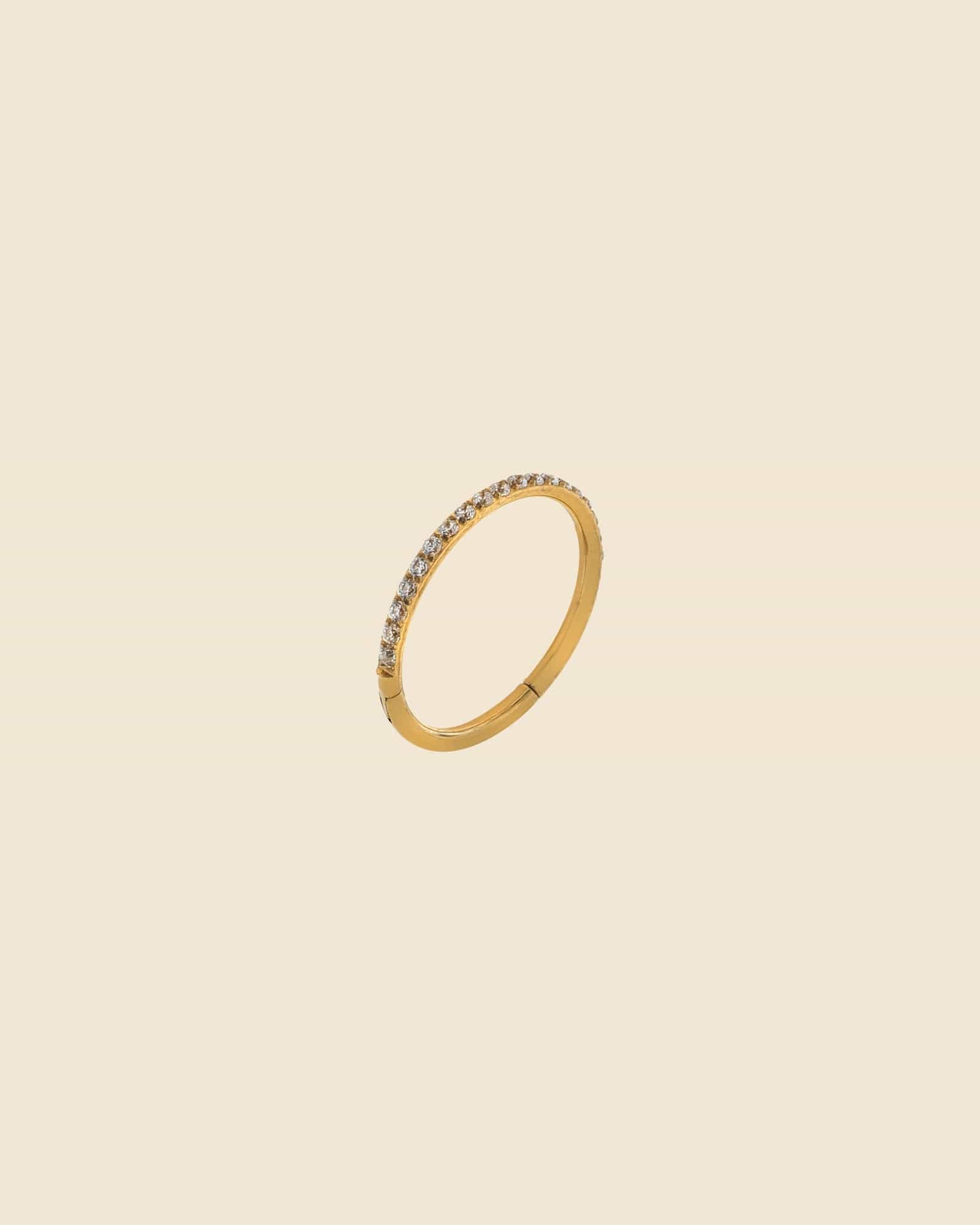 Gold PVD Steel Crystal Edged Hoop