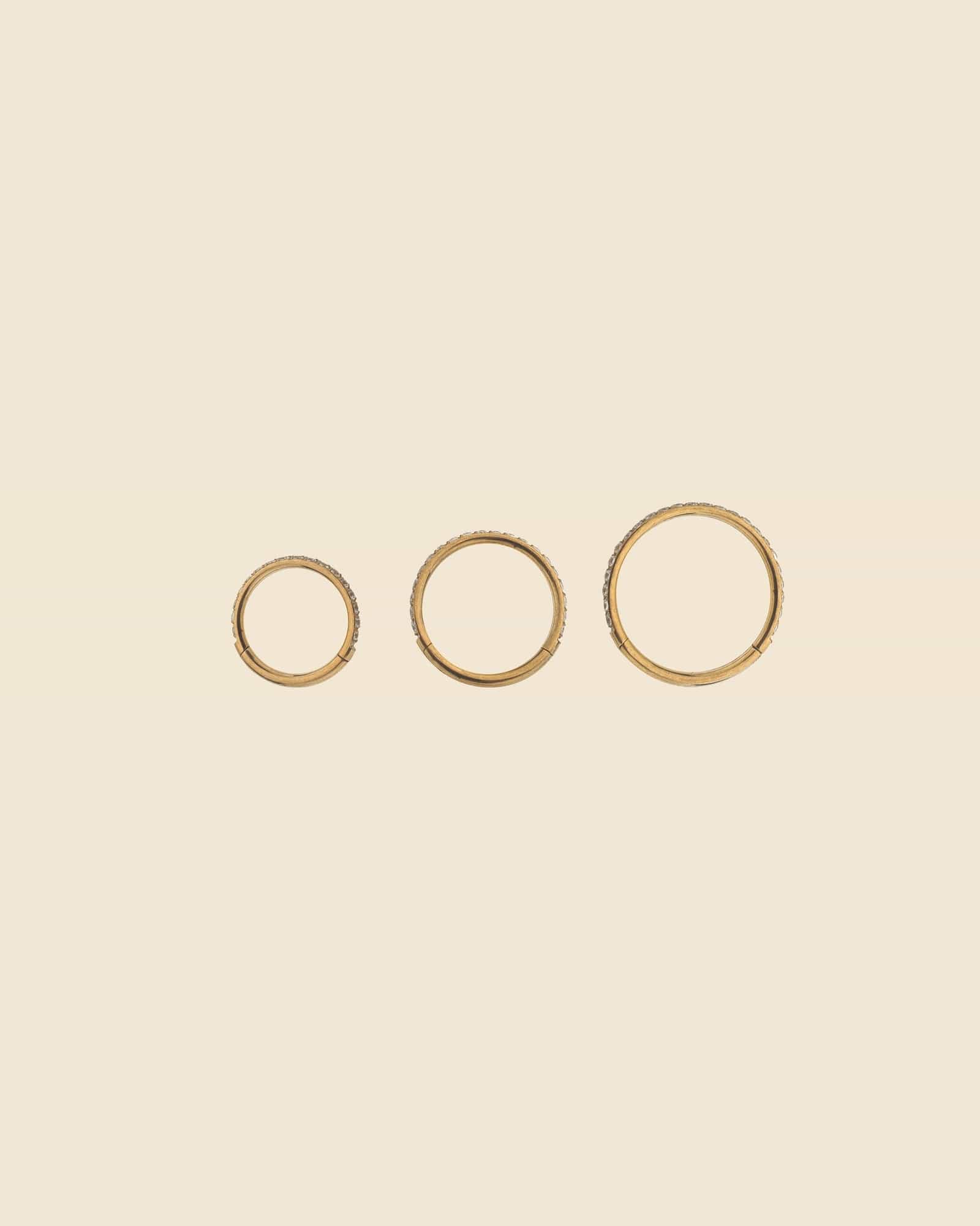 Gold PVD Steel Crystal Edged Hoop