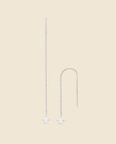 Sterling Silver Fine Pull-Through Star Earrings