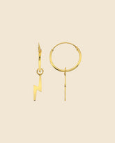 Gold Plated Lightning Bolt Hoops