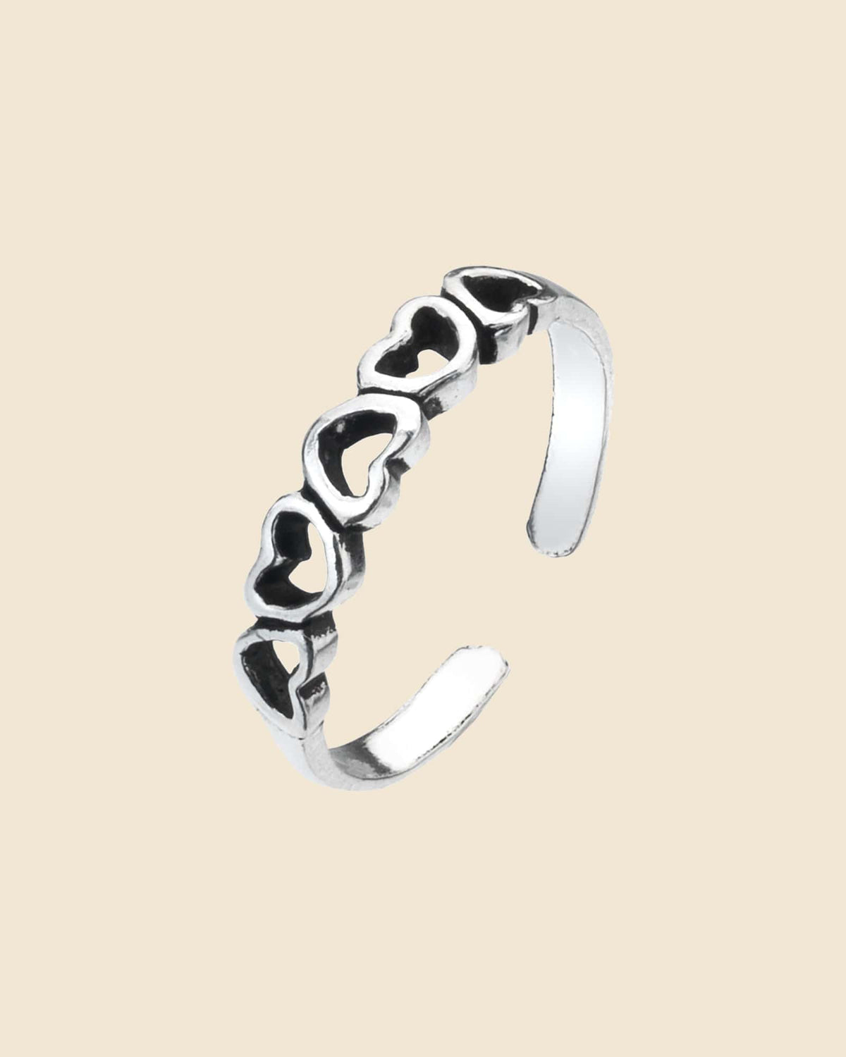 Cut Out Heart Sterling Silver Toe Ring