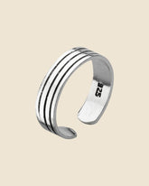Striped Sterling Silver Toe Ring